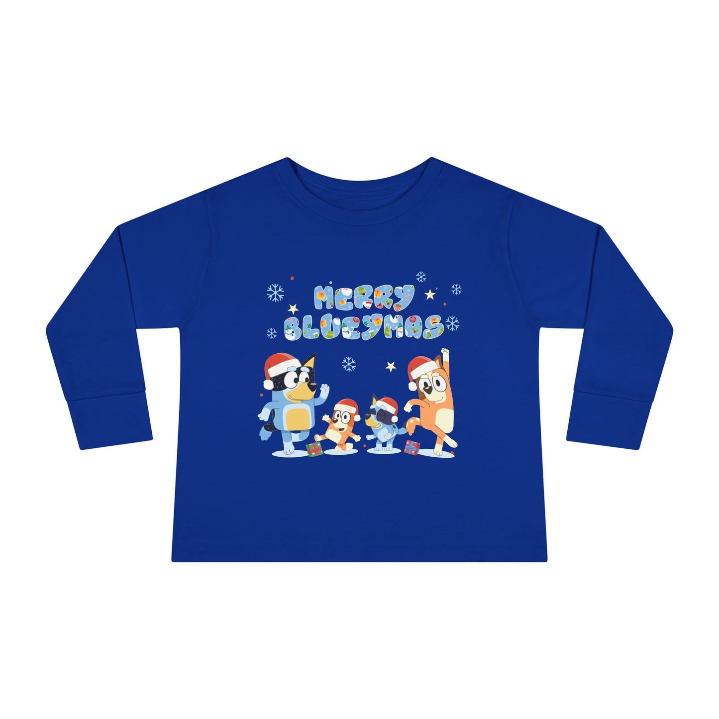 Merry Blue-y-mas Toddler Long Sleeve Tee