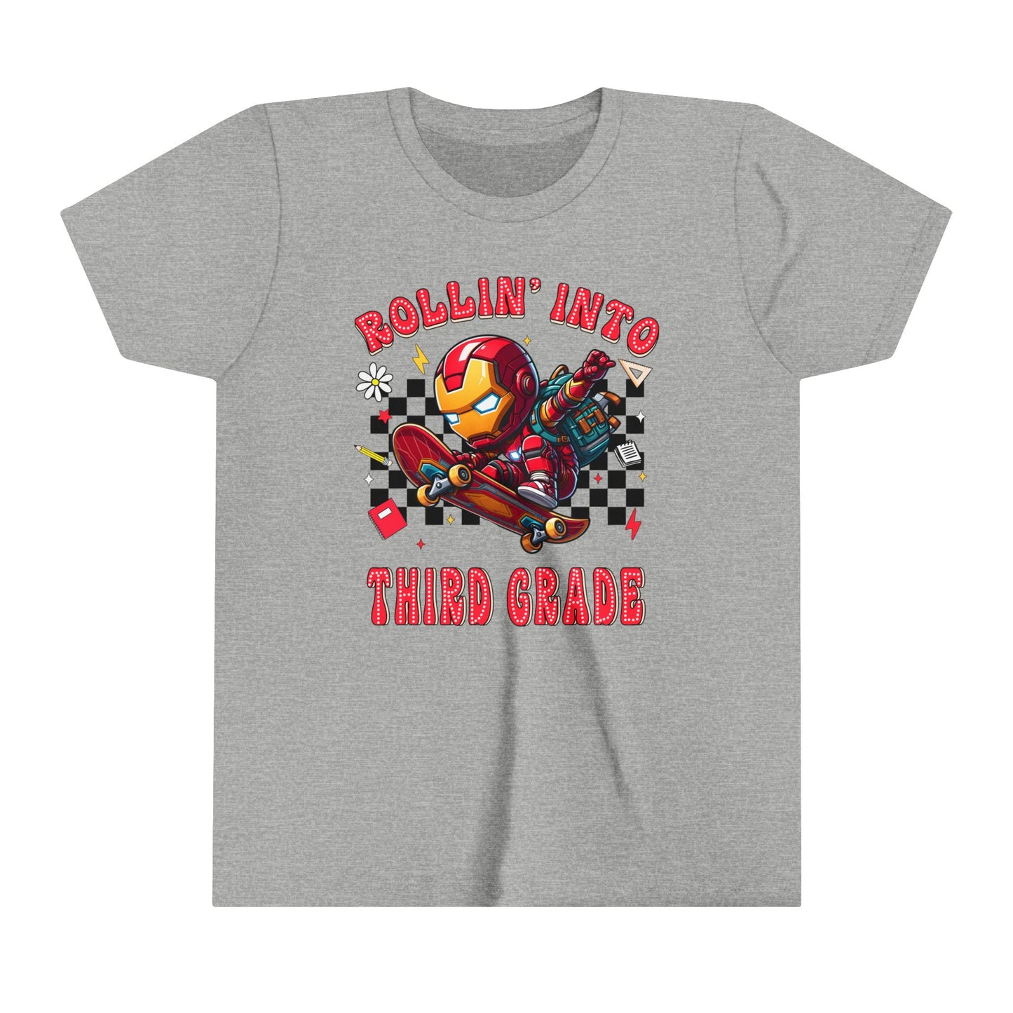 IRON MAN - Rollin' Into 3rd Grade Youth Short Sleeve Tee