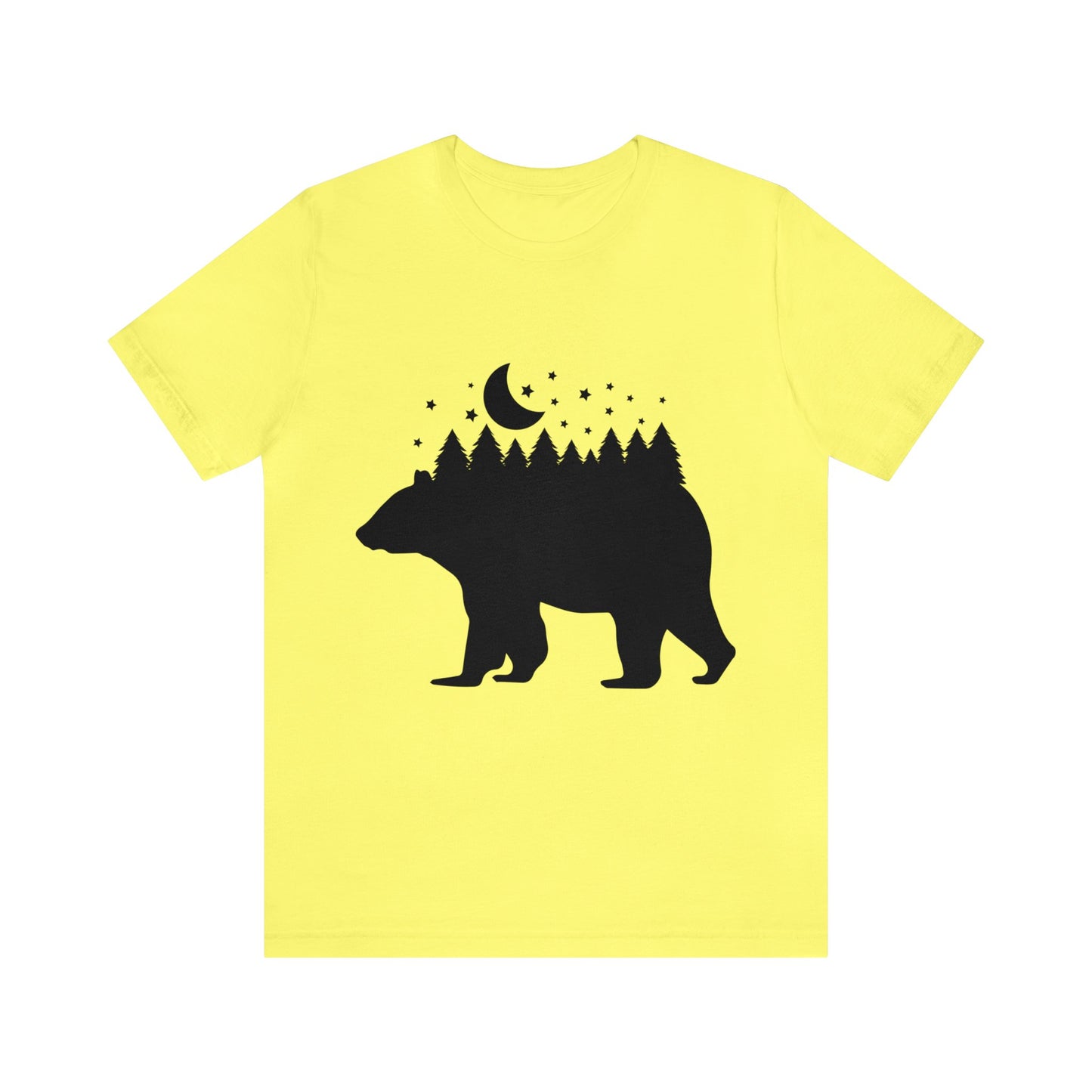 Bear - Forest - Night Sky Short Sleeve Tshirt