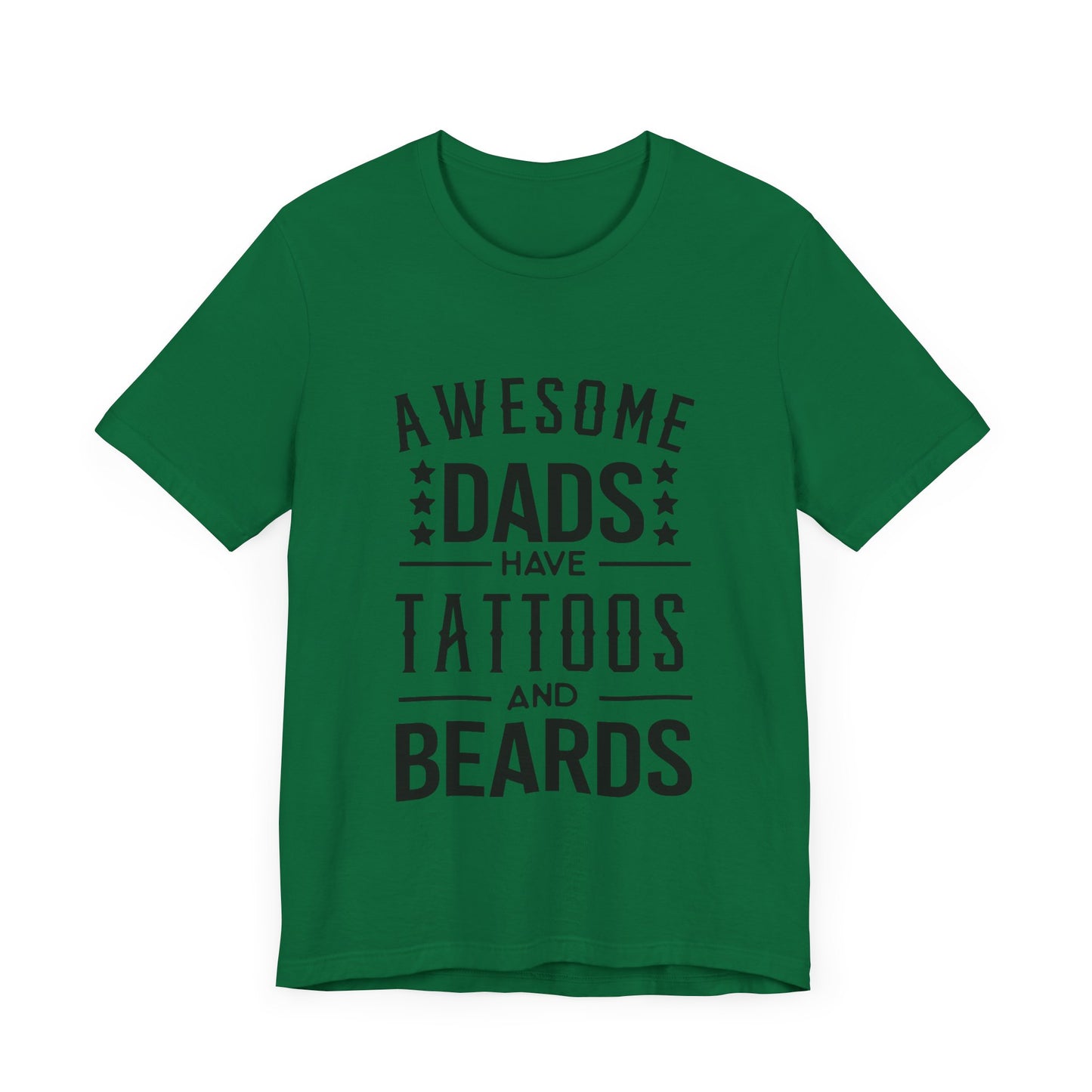 Awesome Dads Have Tattoos and Beards Jersey Short Sleeve Tee