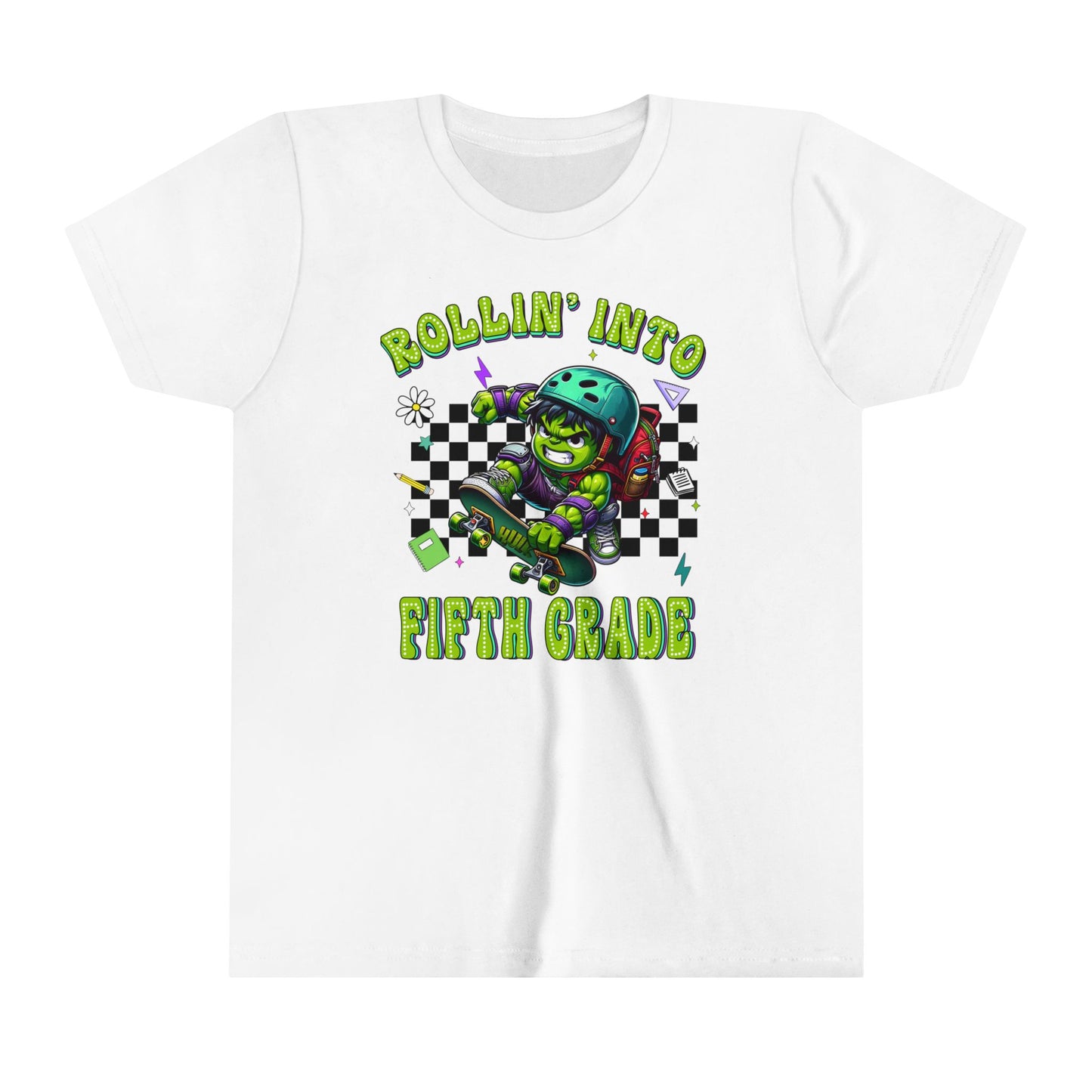 HULK - Rollin' Into 5th Grade Youth Short Sleeve Tee