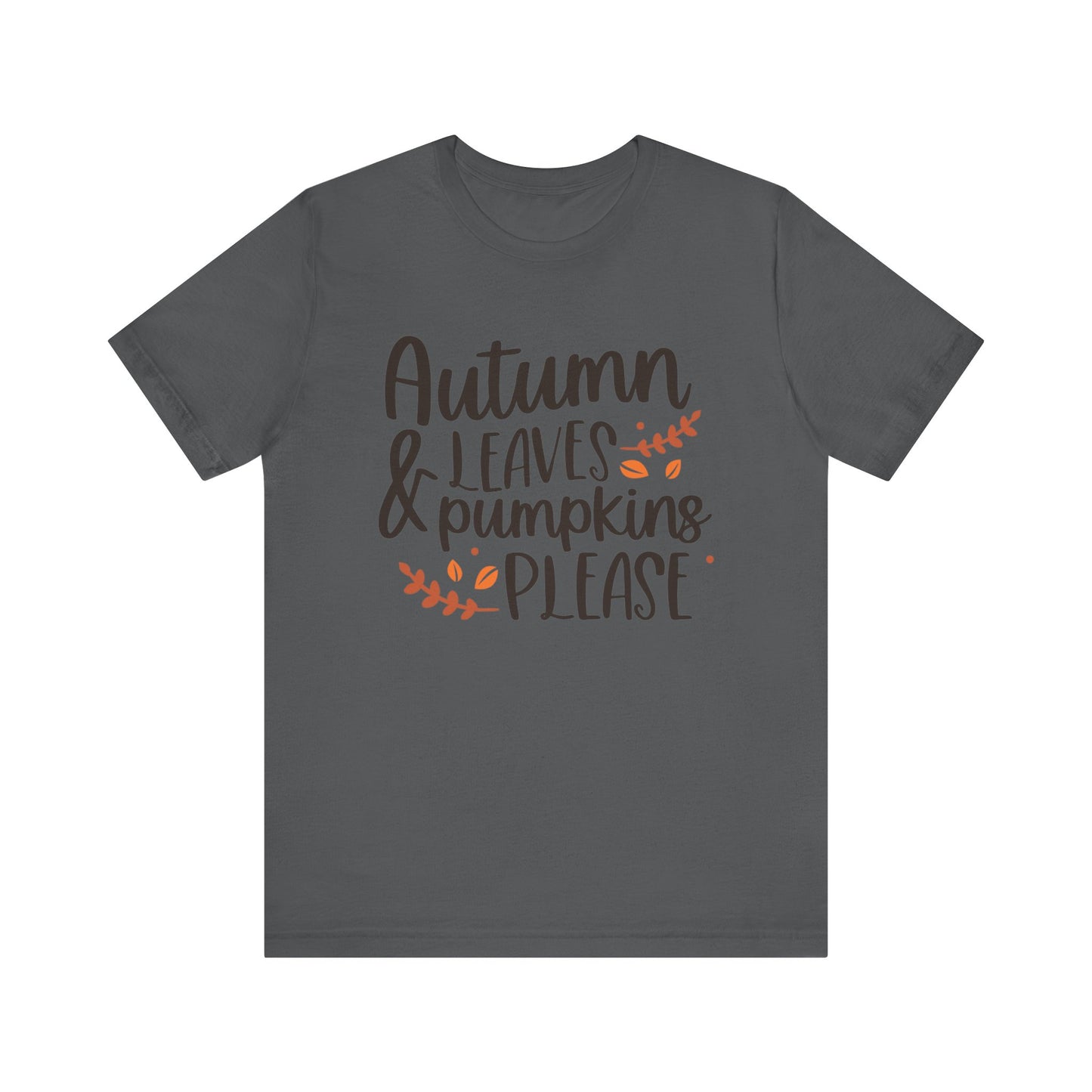 Autumn Leaves & Pumpkins Please Jersey Short Sleeve Tee
