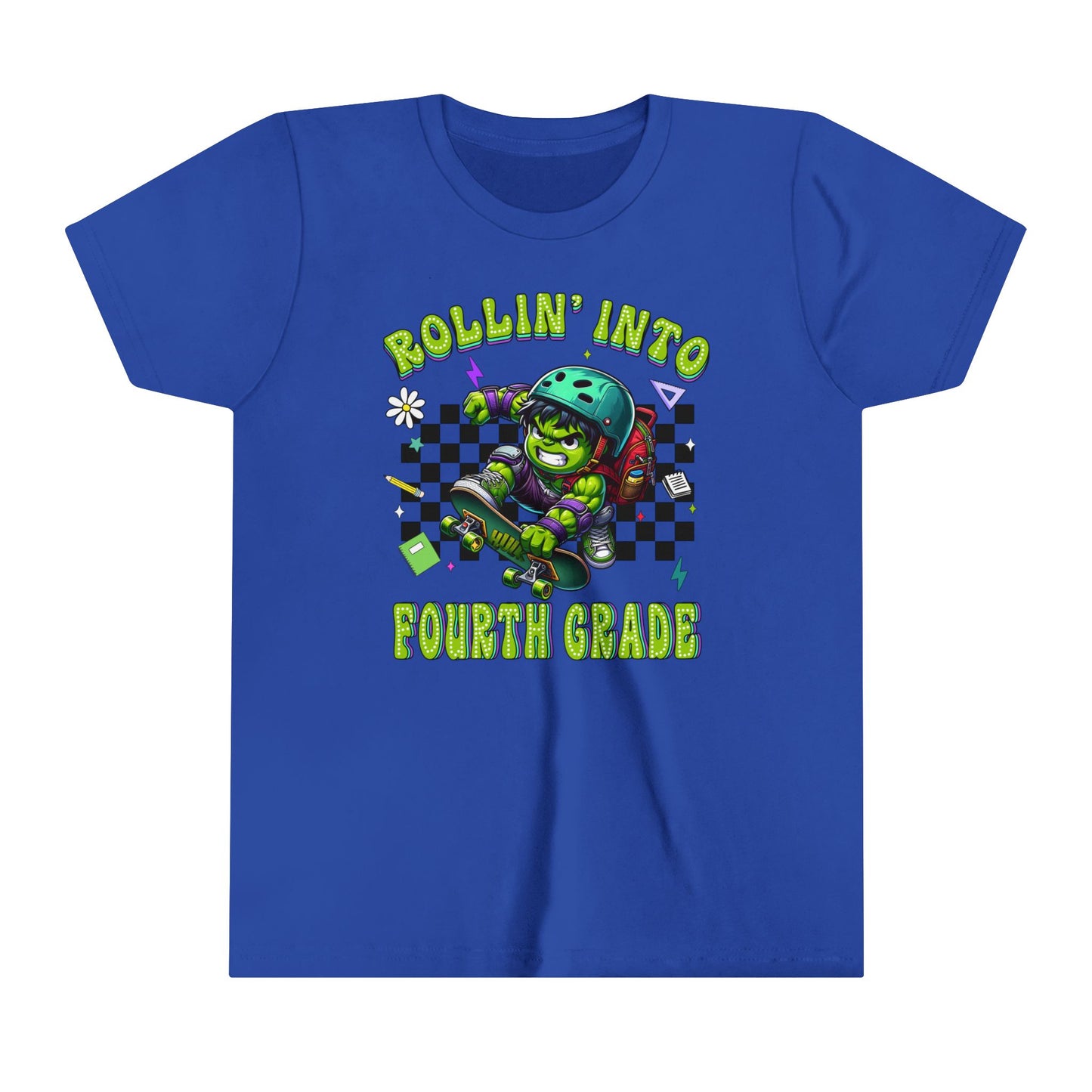 HULK - Rollin' Into 4th Grade Youth Short Sleeve Tee