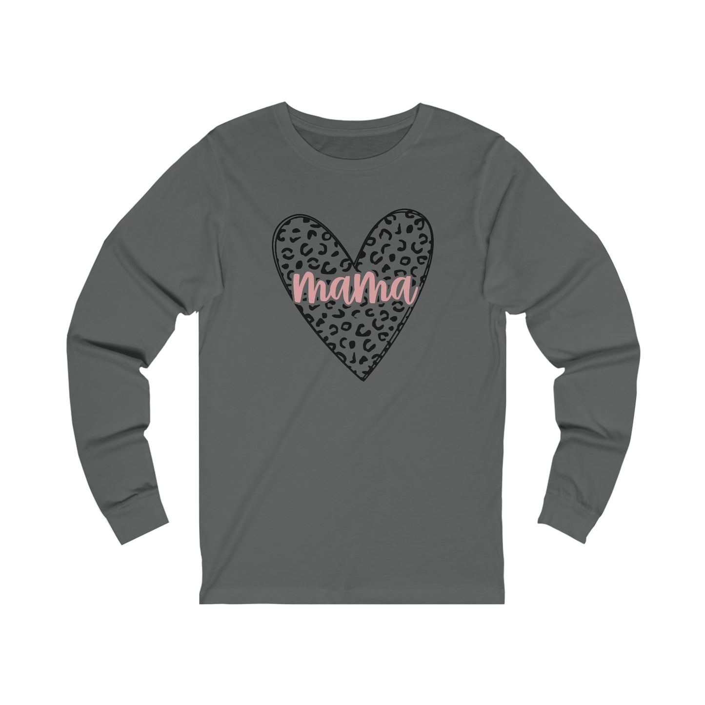 Mama Leopard print heart long sleeve tshirt
