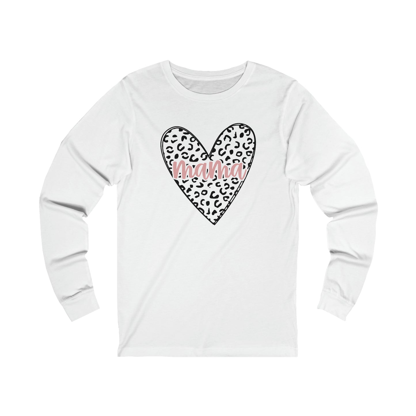 Mama Leopard print heart long sleeve tshirt