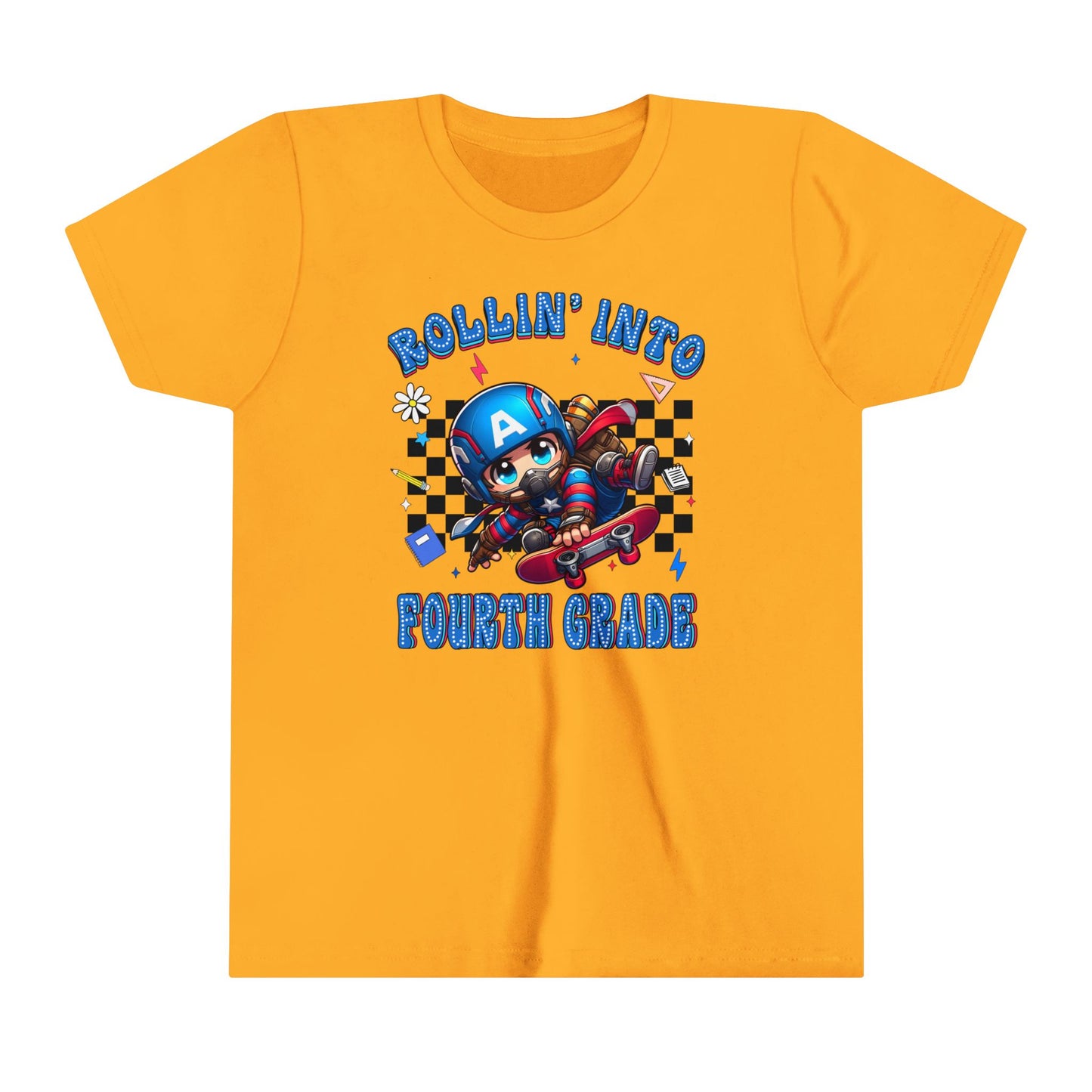 CAPTAIN AMERICA - Rollin' Into 4th Grade Youth Short Sleeve Tee