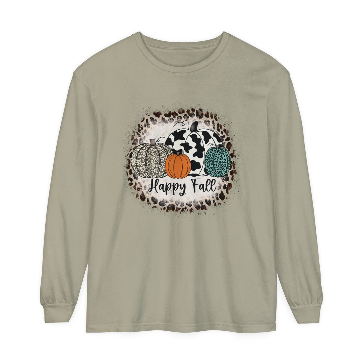 Happy Fall Garment-dyed Long Sleeve T-Shirt