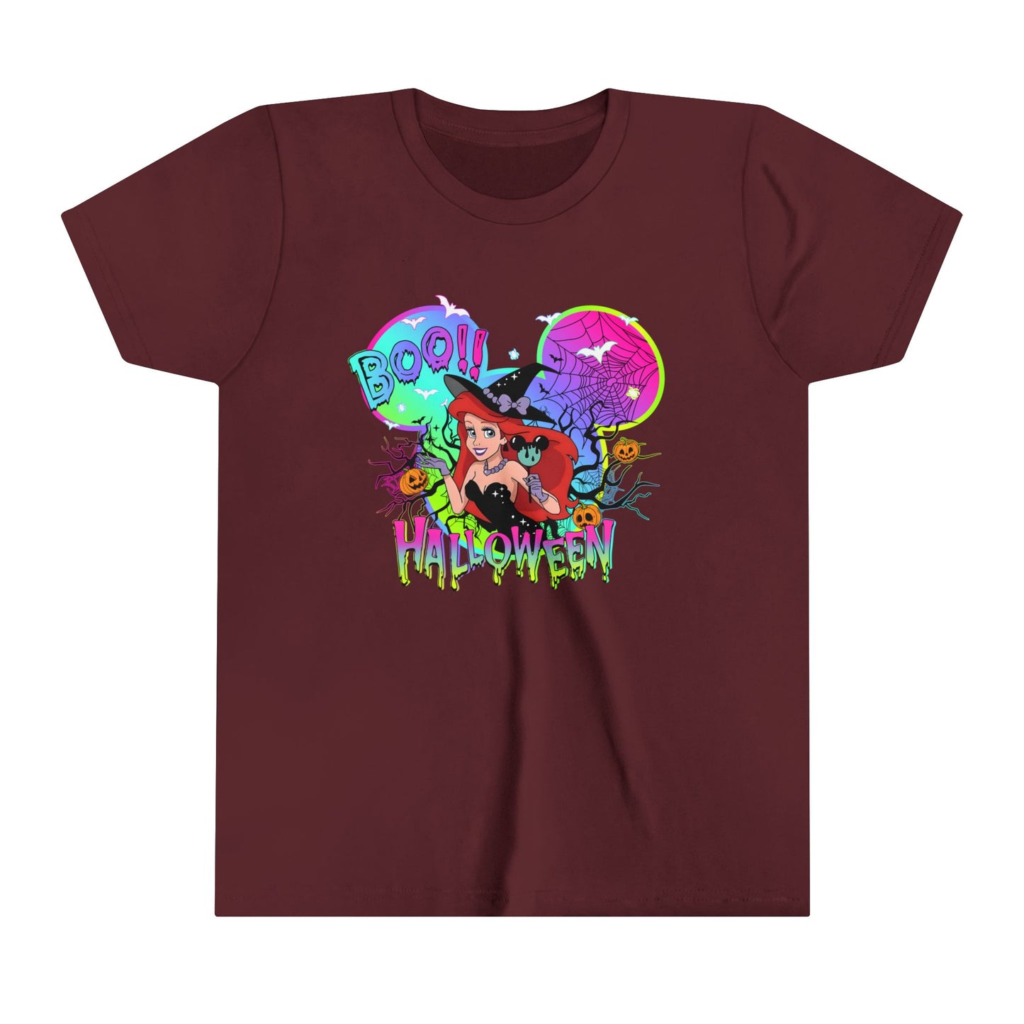 Ariel Boo! Halloween Youth Short Sleeve Tee