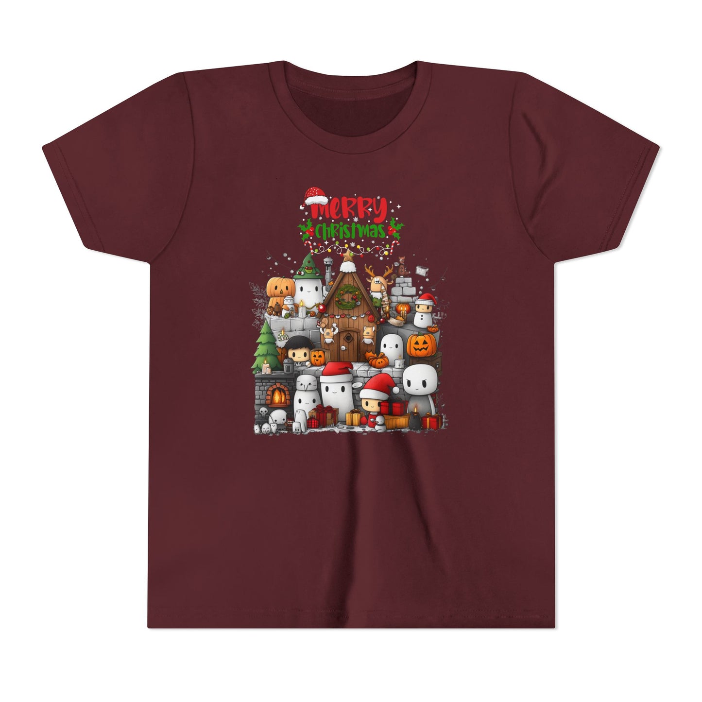 Merry Mine-craft Christmas Youth Short Sleeve Tee