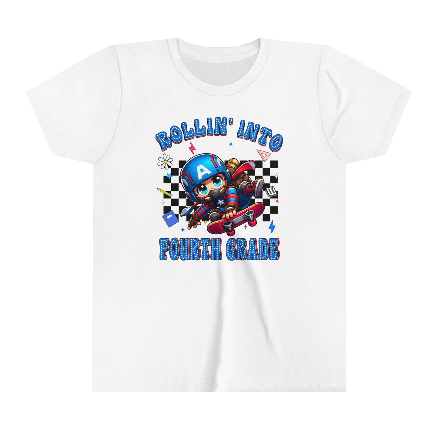 CAPTAIN AMERICA - Rollin' Into 4th Grade Youth Short Sleeve Tee