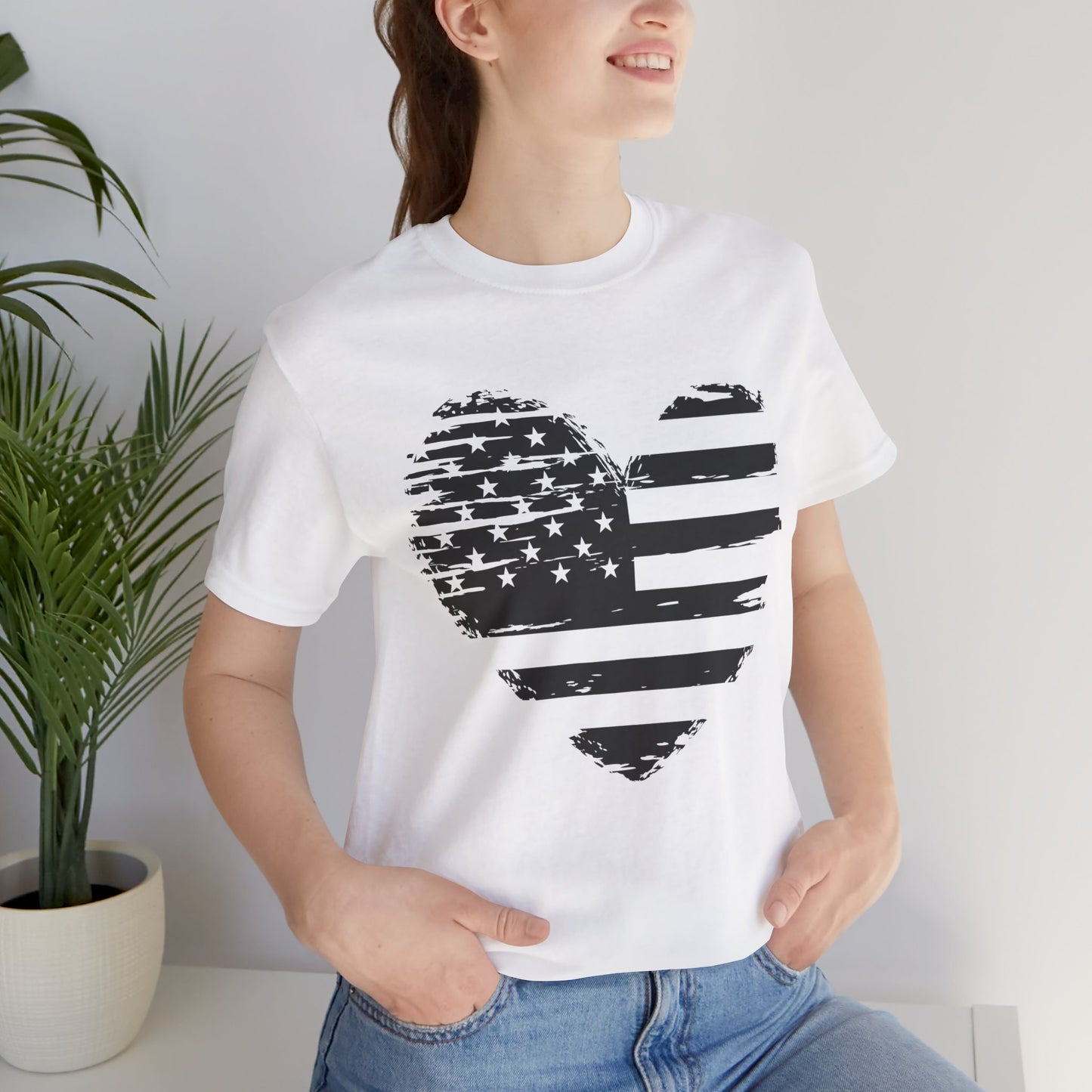 Heart flag Jersey Short Sleeve Tee