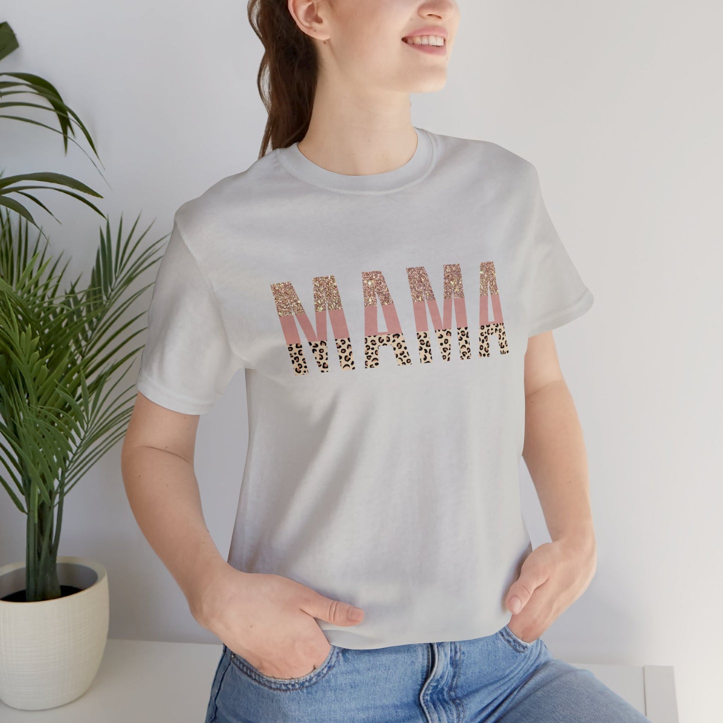 MAMA Leopard print short sleeve tshirt
