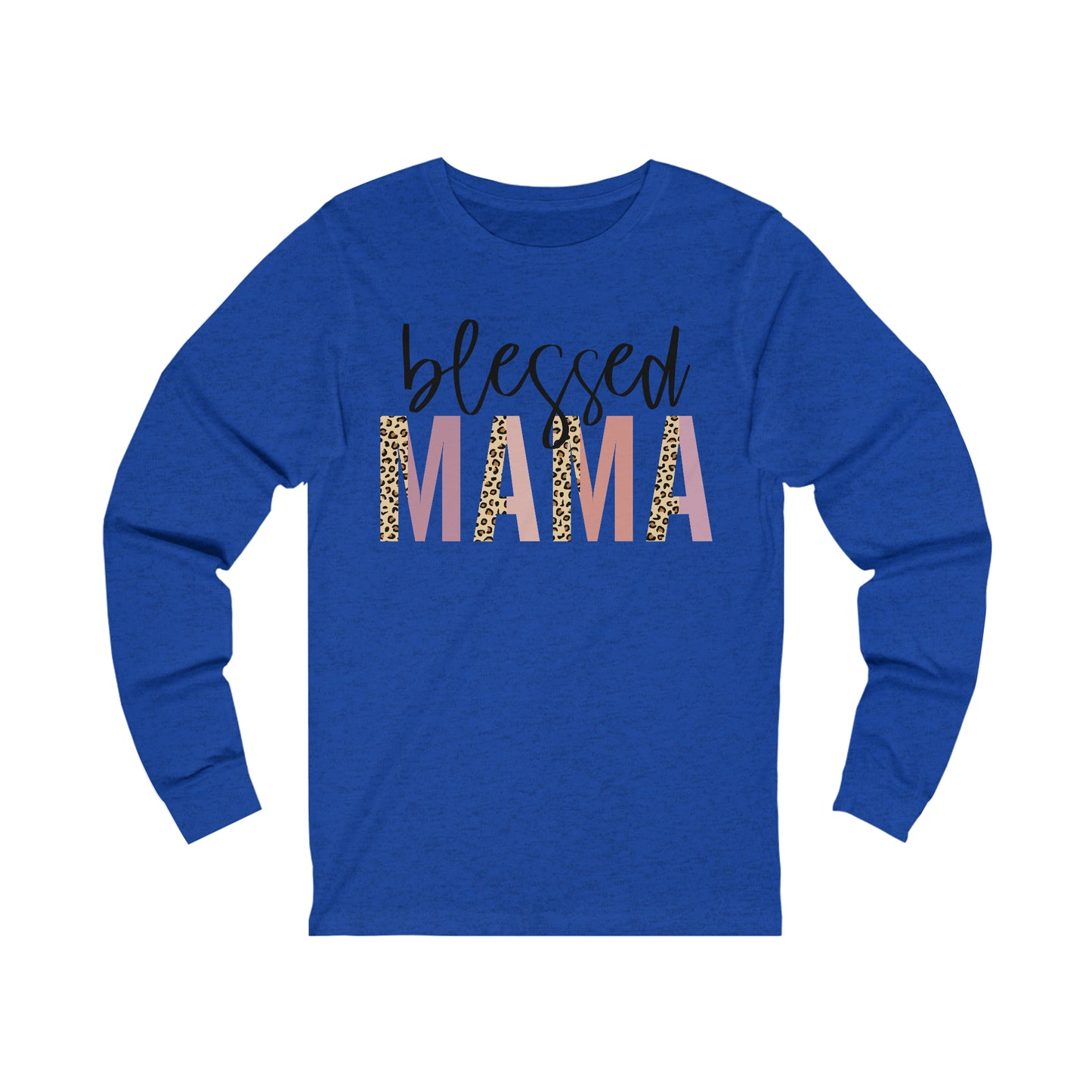 Blessed Mama Leopard print long sleeve tshirt