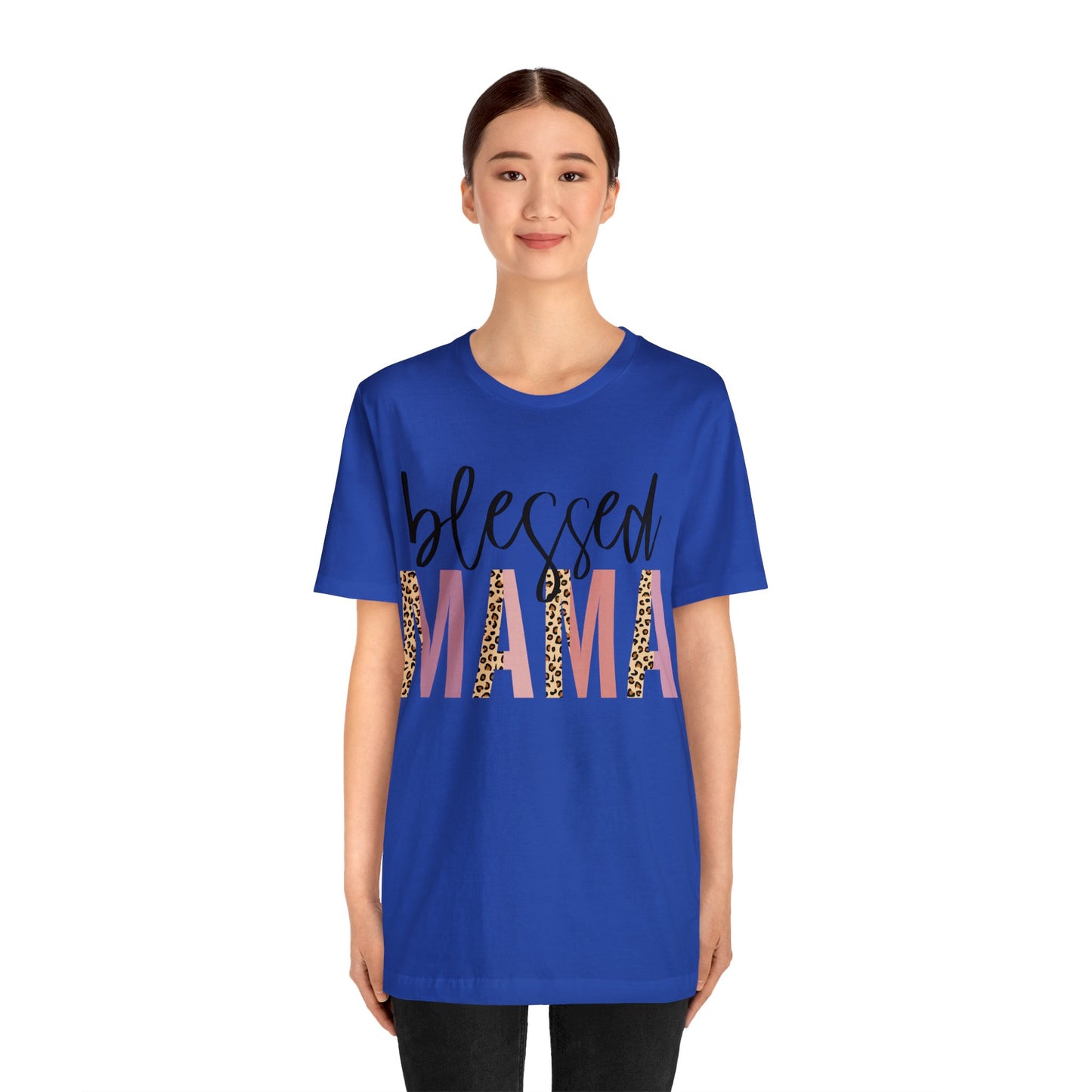 Blessed Mama Leopard print short sleeve tshirt