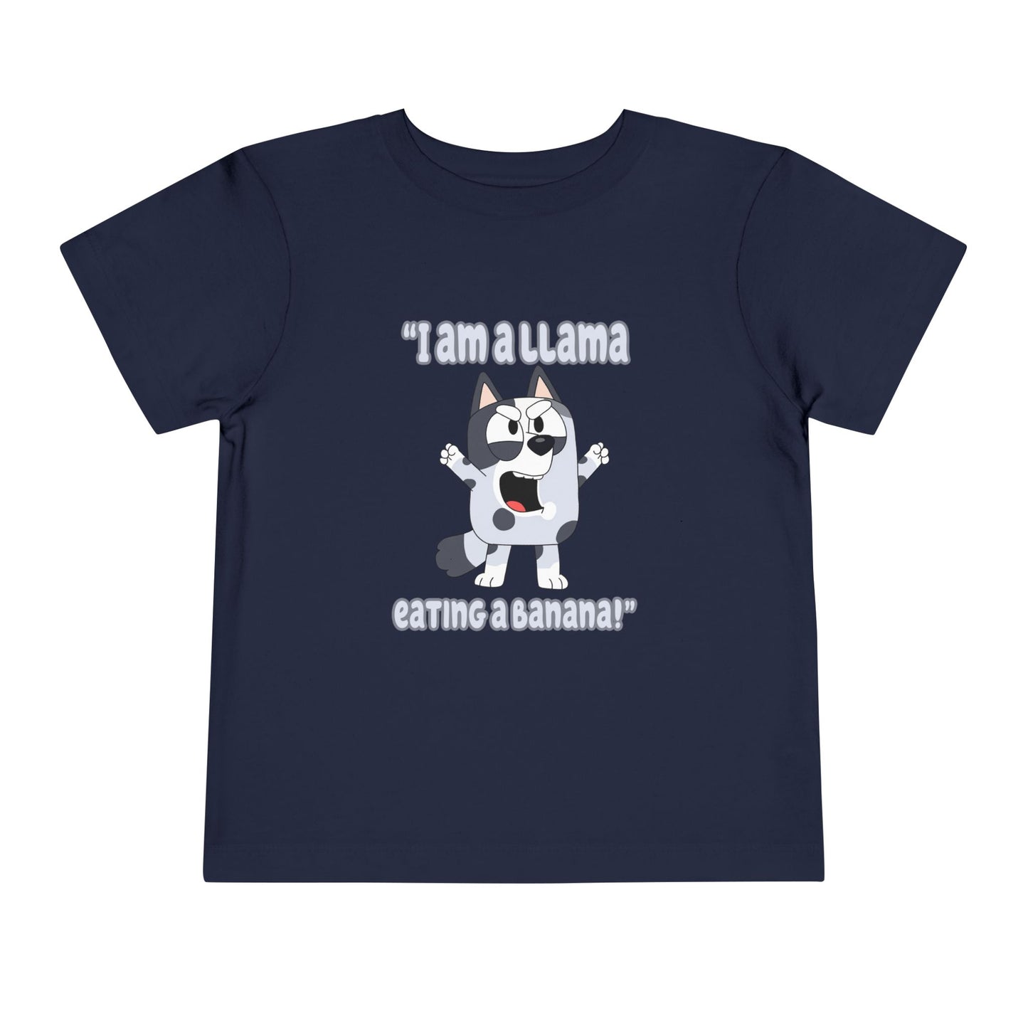 I'm a Llama eating a banana Toddler Short Sleeve Tee