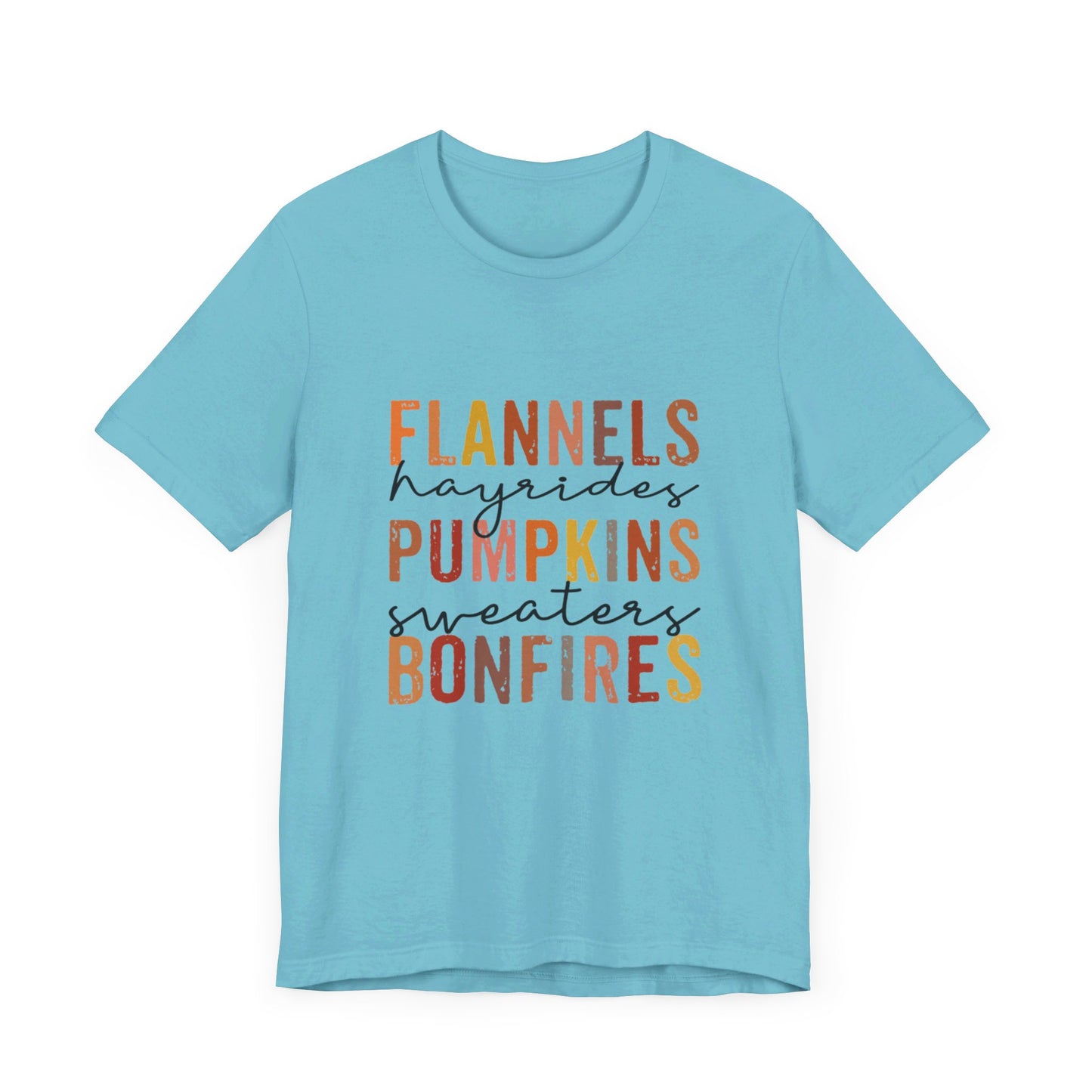 Flannels, Hayrides, Pumpkins, Sweaters, Bonfires Jersey Short Sleeve Tee
