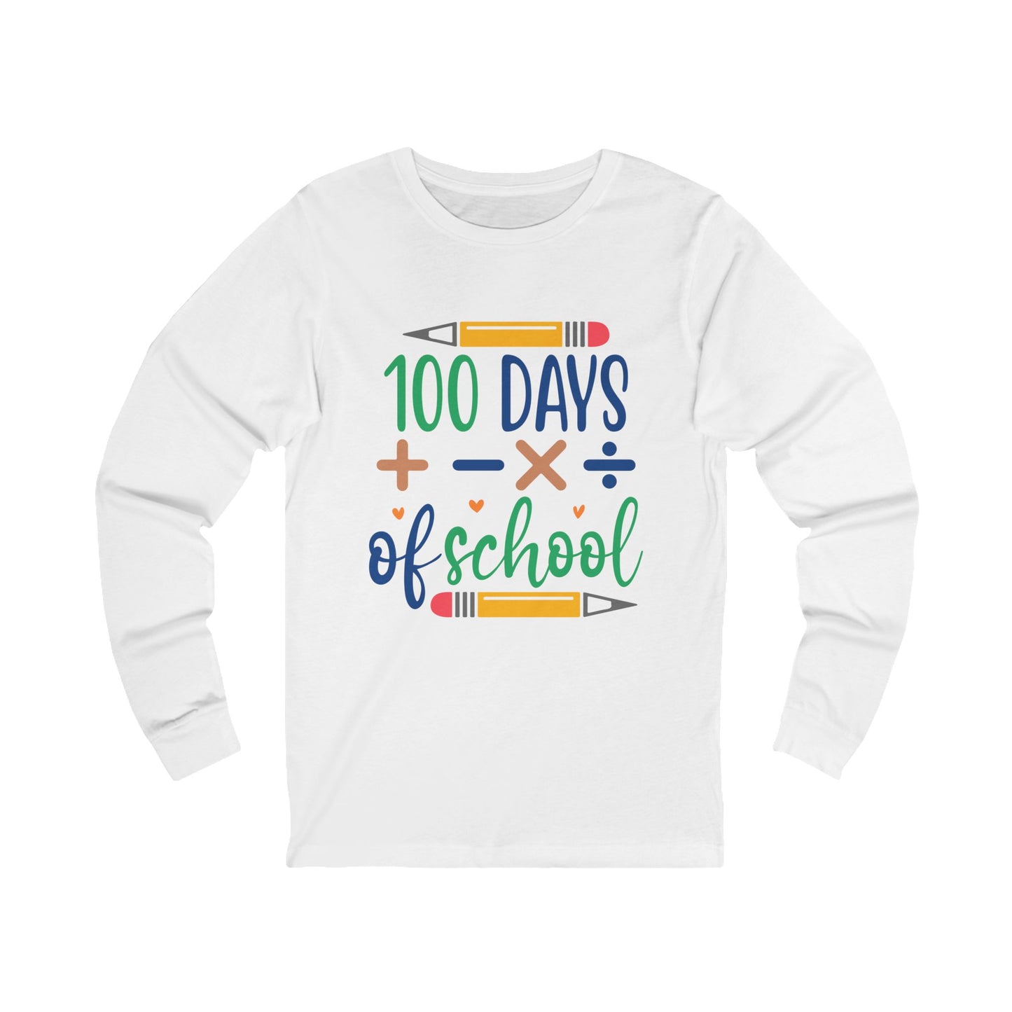 100 Days of School Jersey Long Sleeve Tee