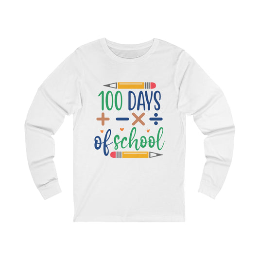 100 Days of School Jersey Long Sleeve Tee
