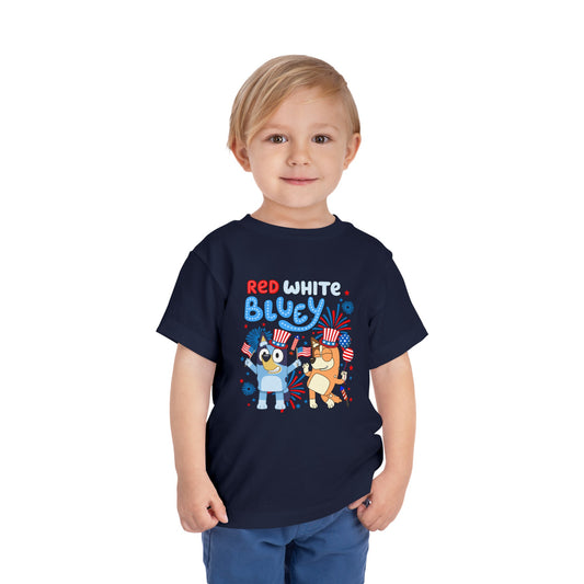Red, White & Bluey Toddler Short Sleeve Tee