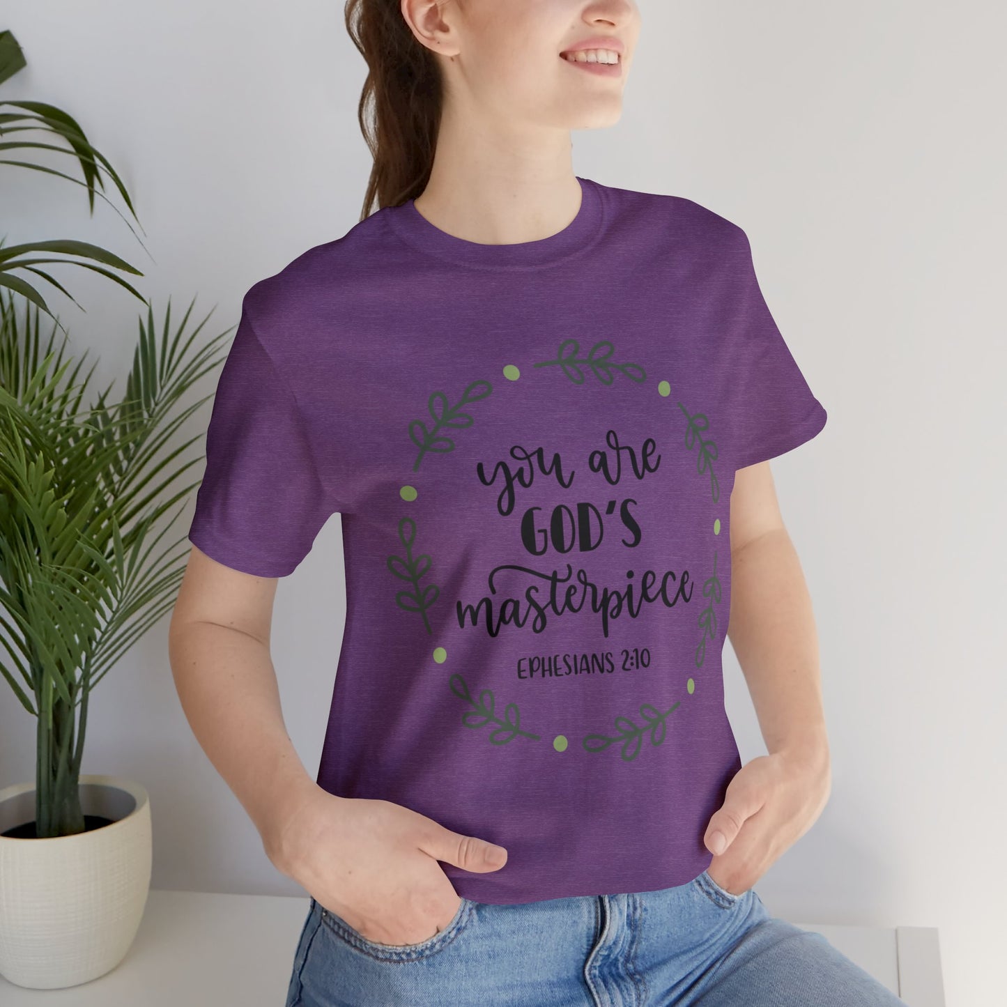 You are God's Masterpiece (front) You are Enough (back) Short Sleeve Tshirt
