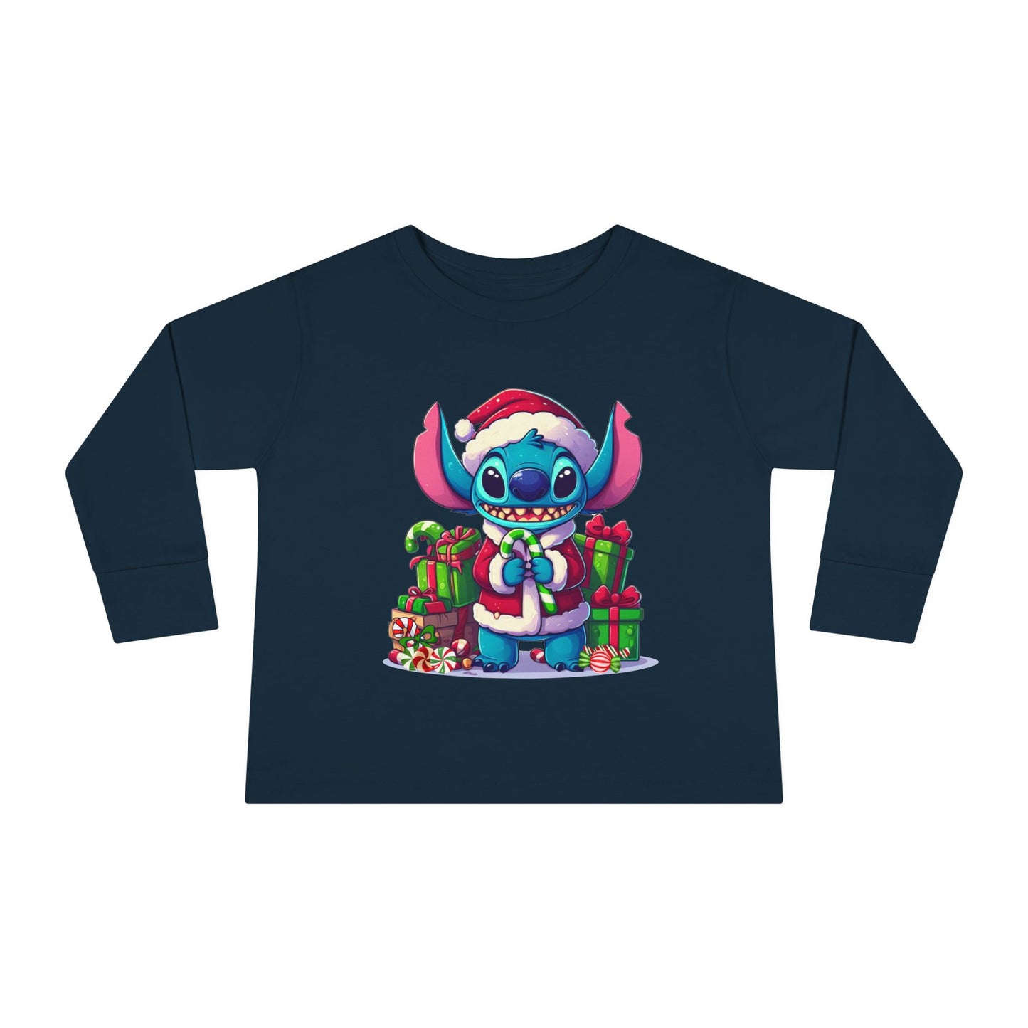 Christmas-Stitch Toddler Long Sleeve Tee