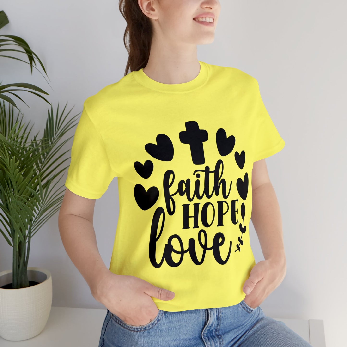 Faith Hope Love (front) Pray (back) Short Sleeve Tshirt