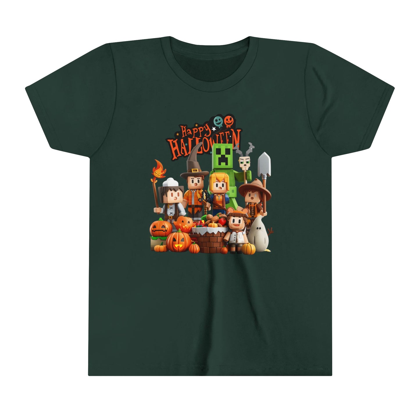 Minecraft Happy Hallowen Youth Short Sleeve Tee