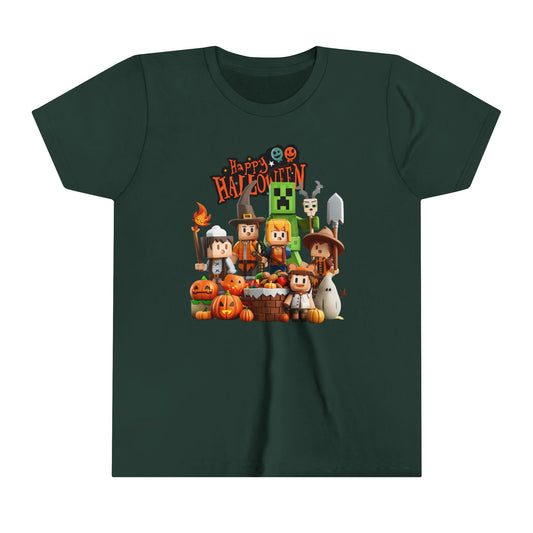Minecraft Happy Hallowen Youth Short Sleeve Tee