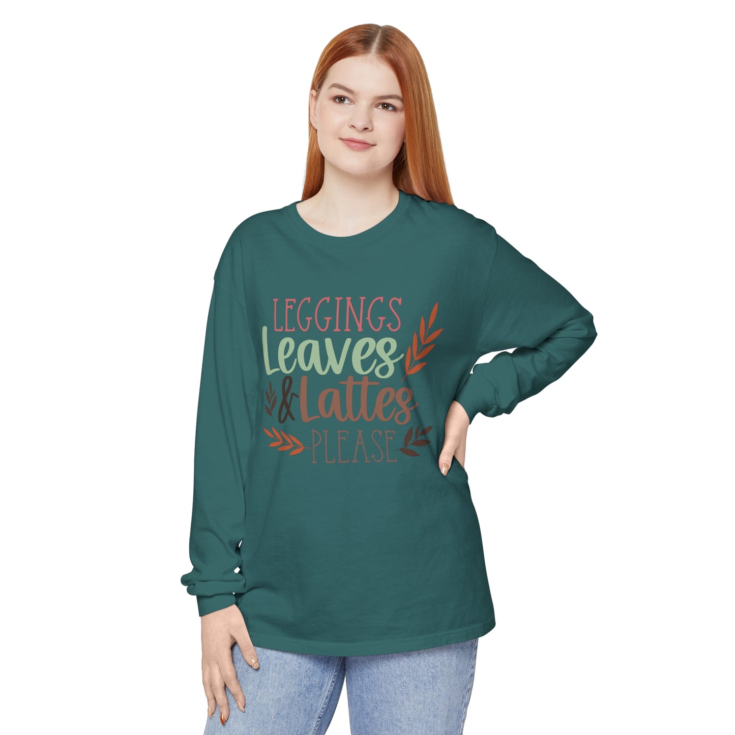Leggings, Leaves & Lattes Please Long Sleeve T-Shirt