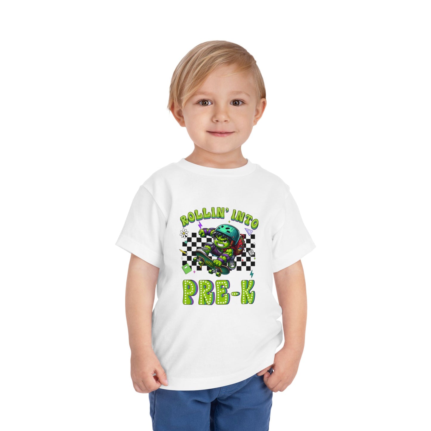 HULK - Rollin' Into Pre_K Toddler Short Sleeve Tee