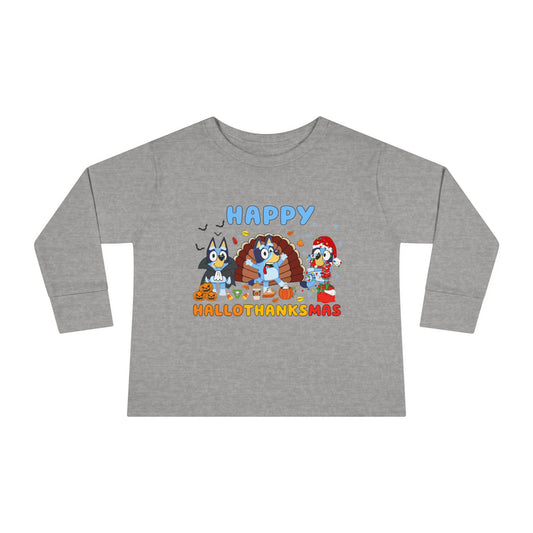 Happy Hallothanksmas Toddler Long Sleeve Tee