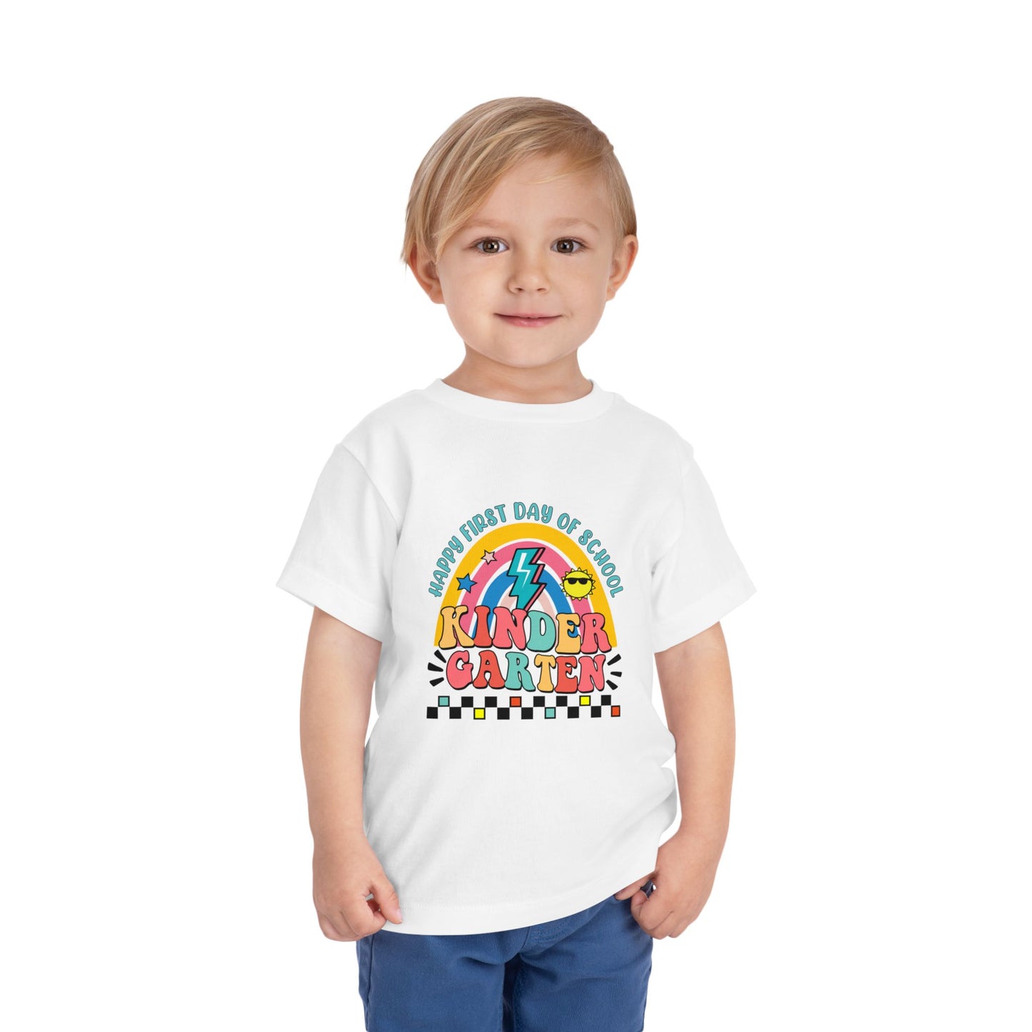 Happy First Day of School - Kindergarten Toddler Short Sleeve Tee