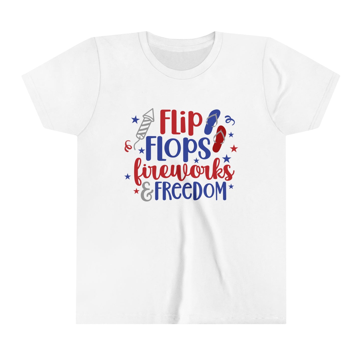 Flip Flops, Fireworks & Freedom Youth Short Sleeve Tee