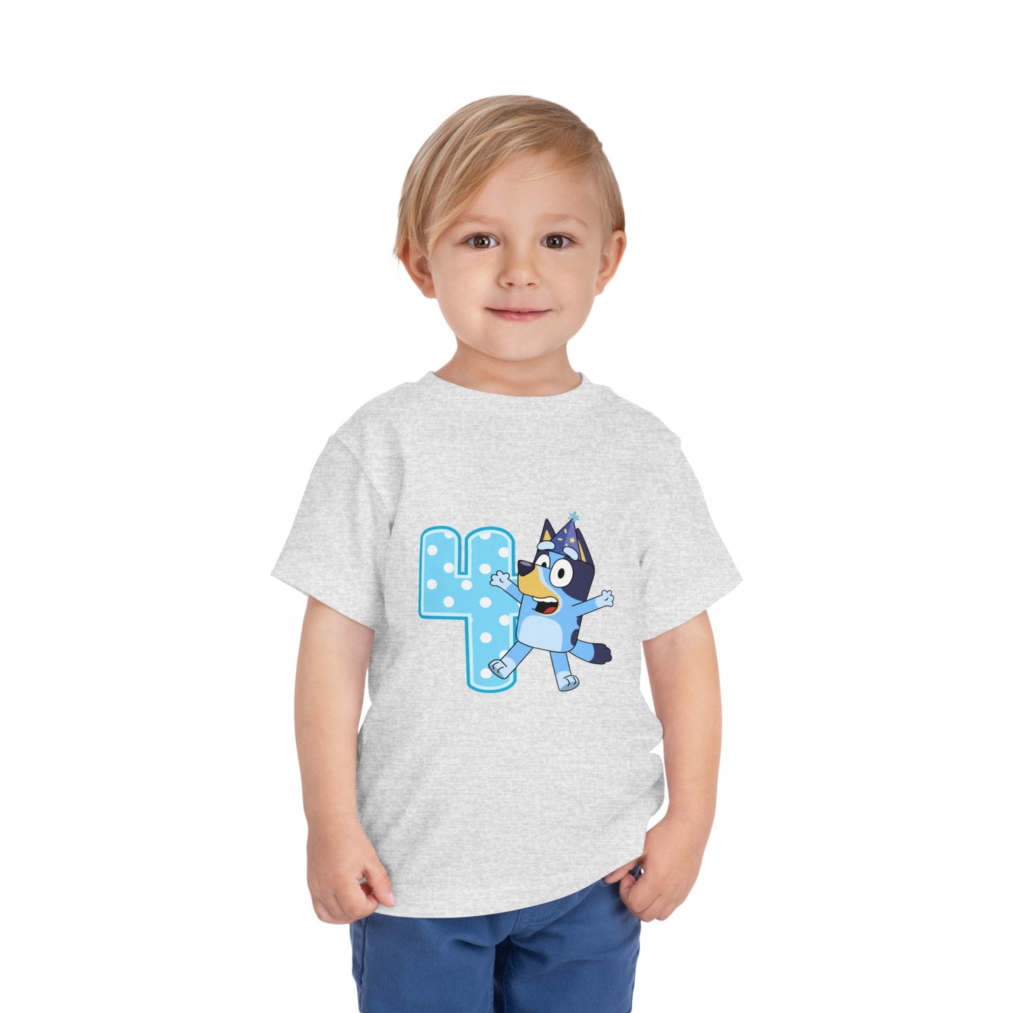 #4 Birthday Toddler Short Sleeve Tee