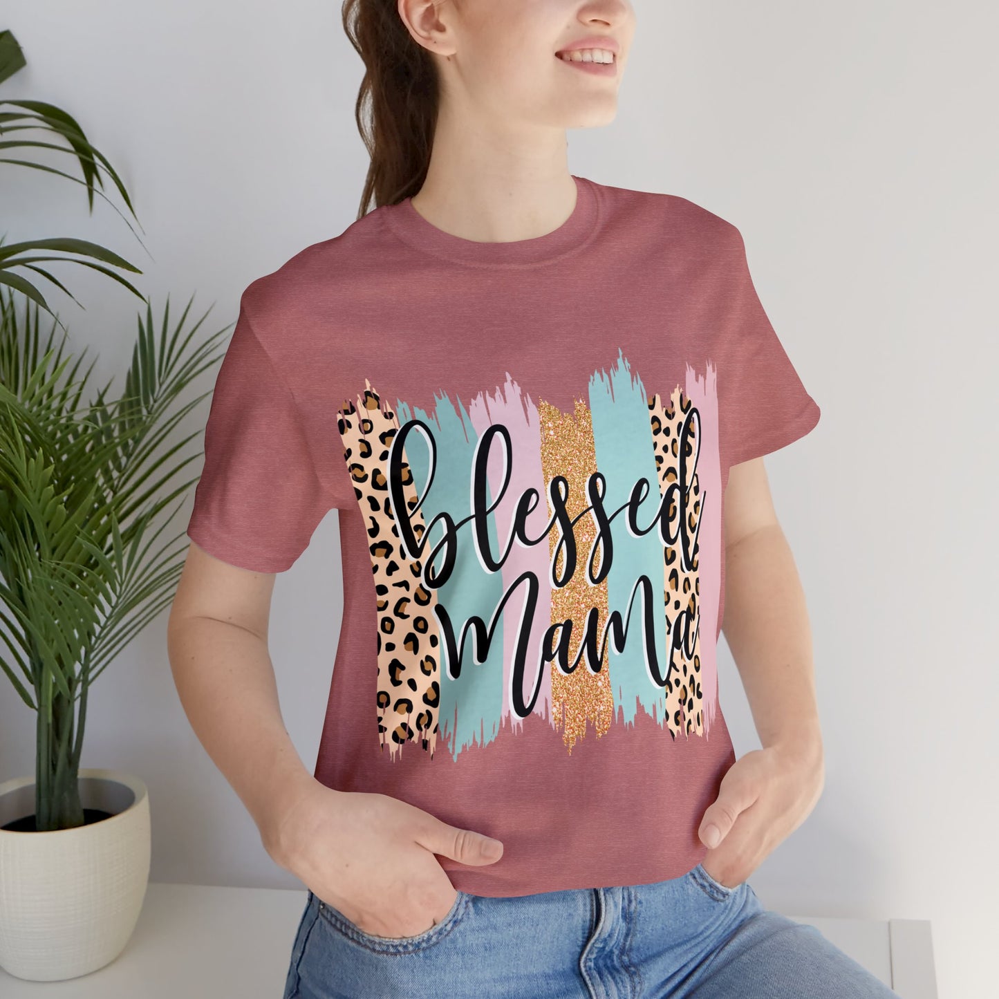 Blessed Mama Leopard short sleeve tshirt