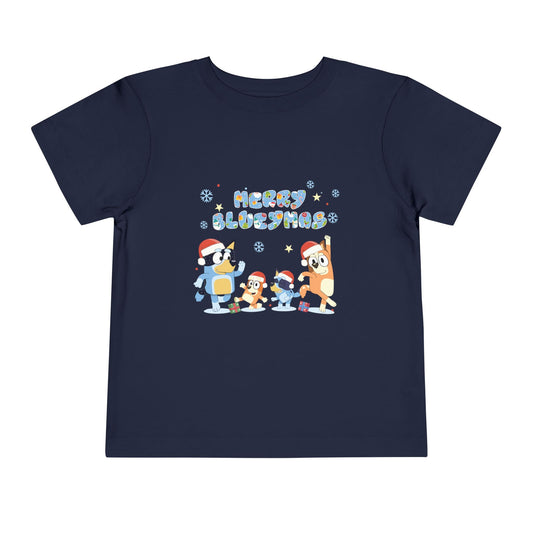 Merry Blue-y-mas Toddler Short Sleeve Tee