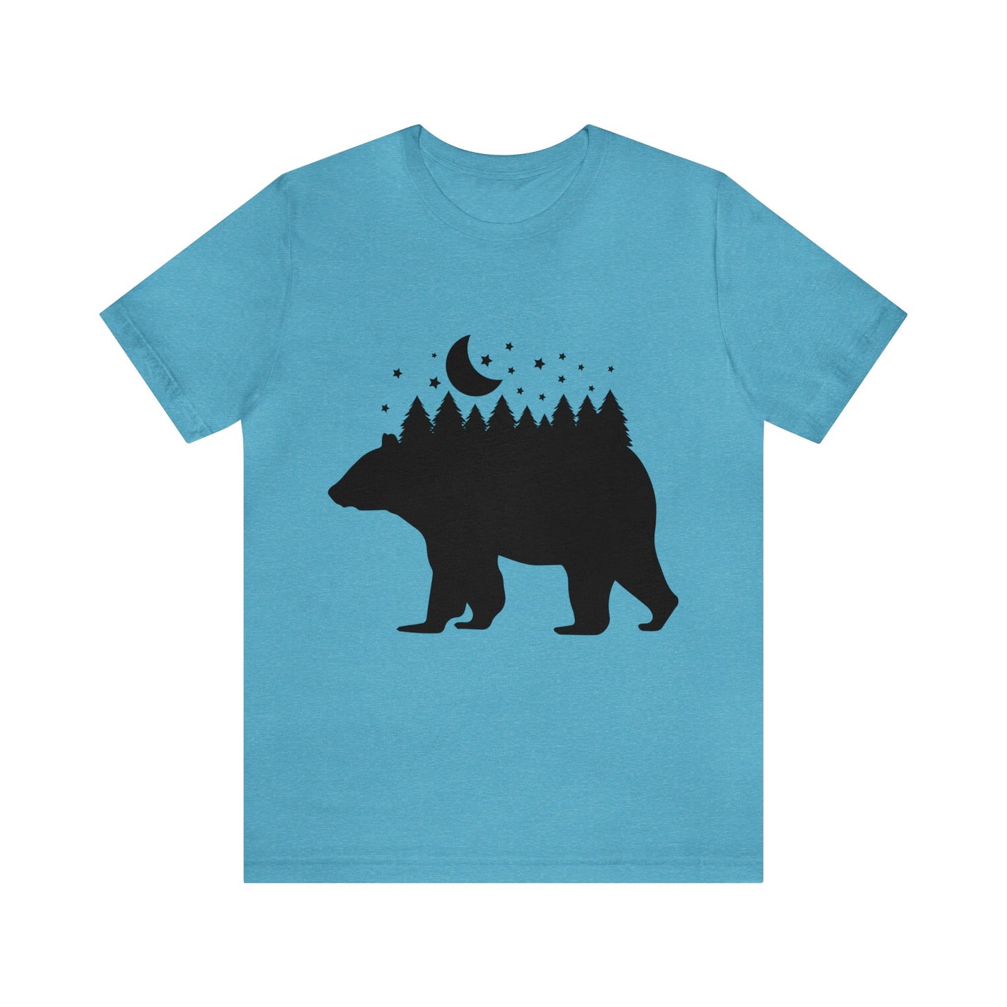 Bear - Forest - Night Sky Short Sleeve Tshirt