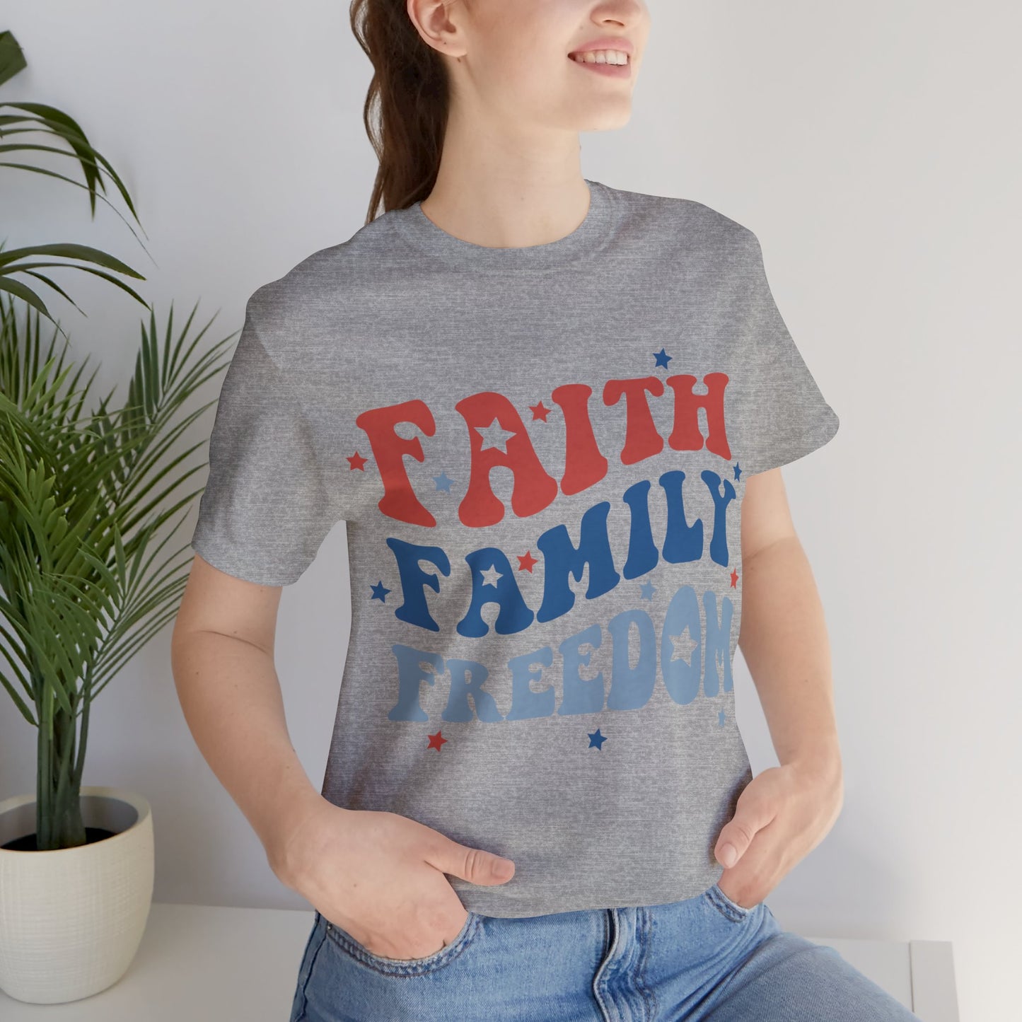 FAITH FAMILY FREEDOM Jersey Short Sleeve Tee