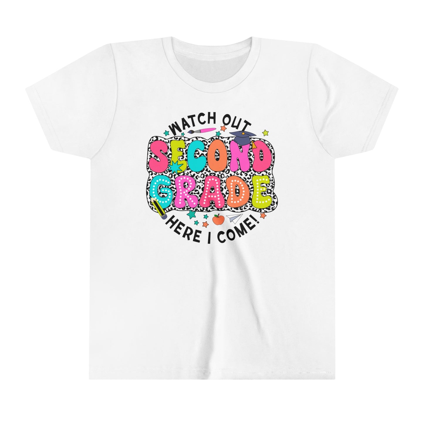 Watch Out Second Grade Here I Come Youth Short Sleeve Tee