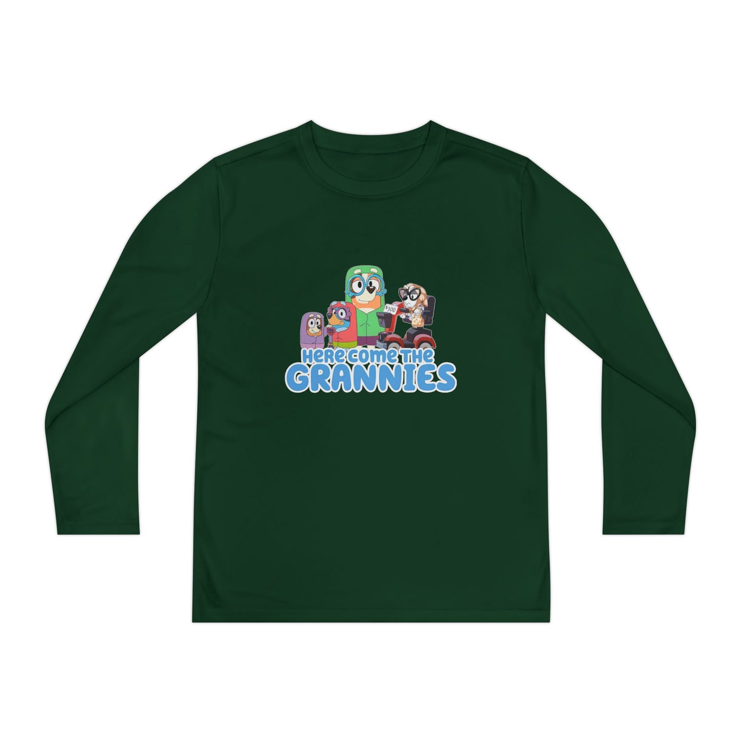Here comes the grannies Youth Long Sleeve Competitor Tee