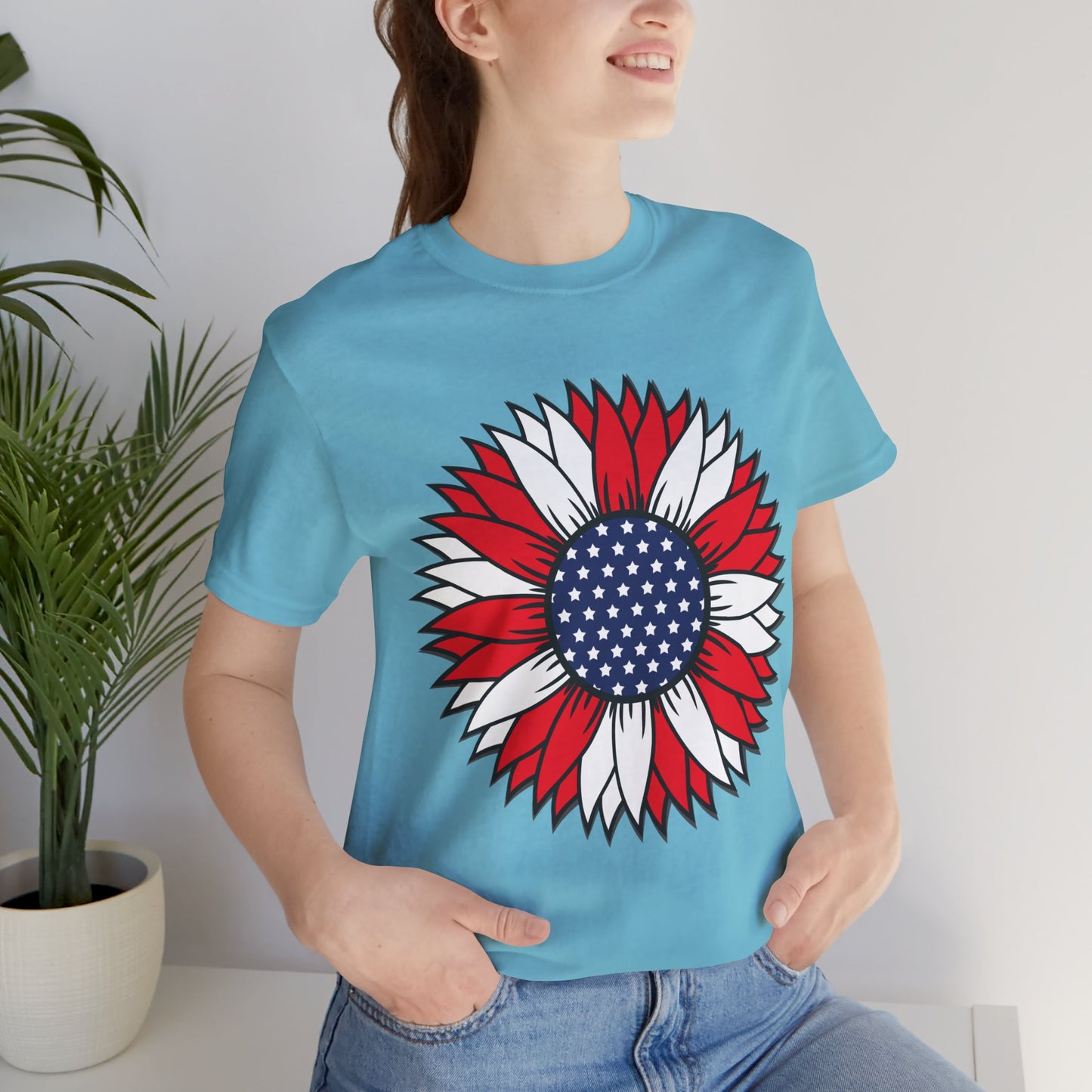 American Sunflower Jersey Short Sleeve Tee