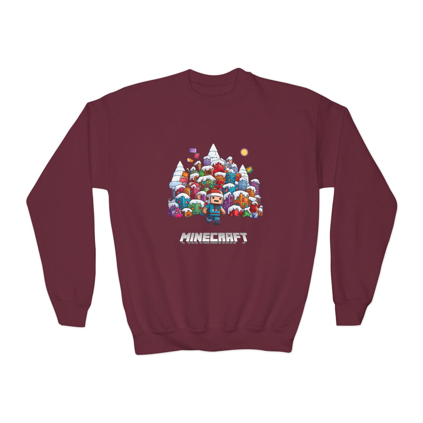 Christmas Mine-craft Youth Crewneck Sweatshirt