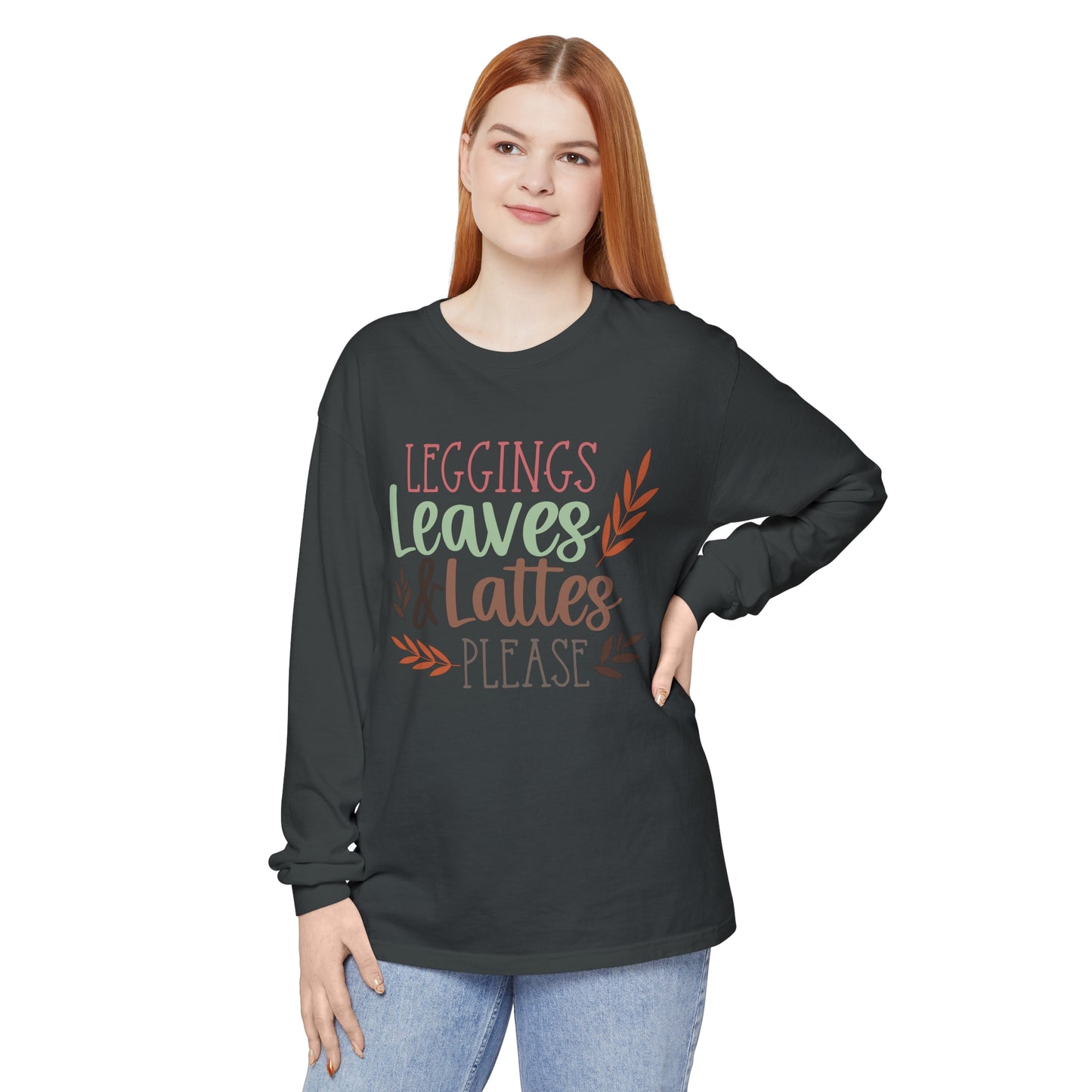 Leggings, Leaves & Lattes Please Long Sleeve T-Shirt