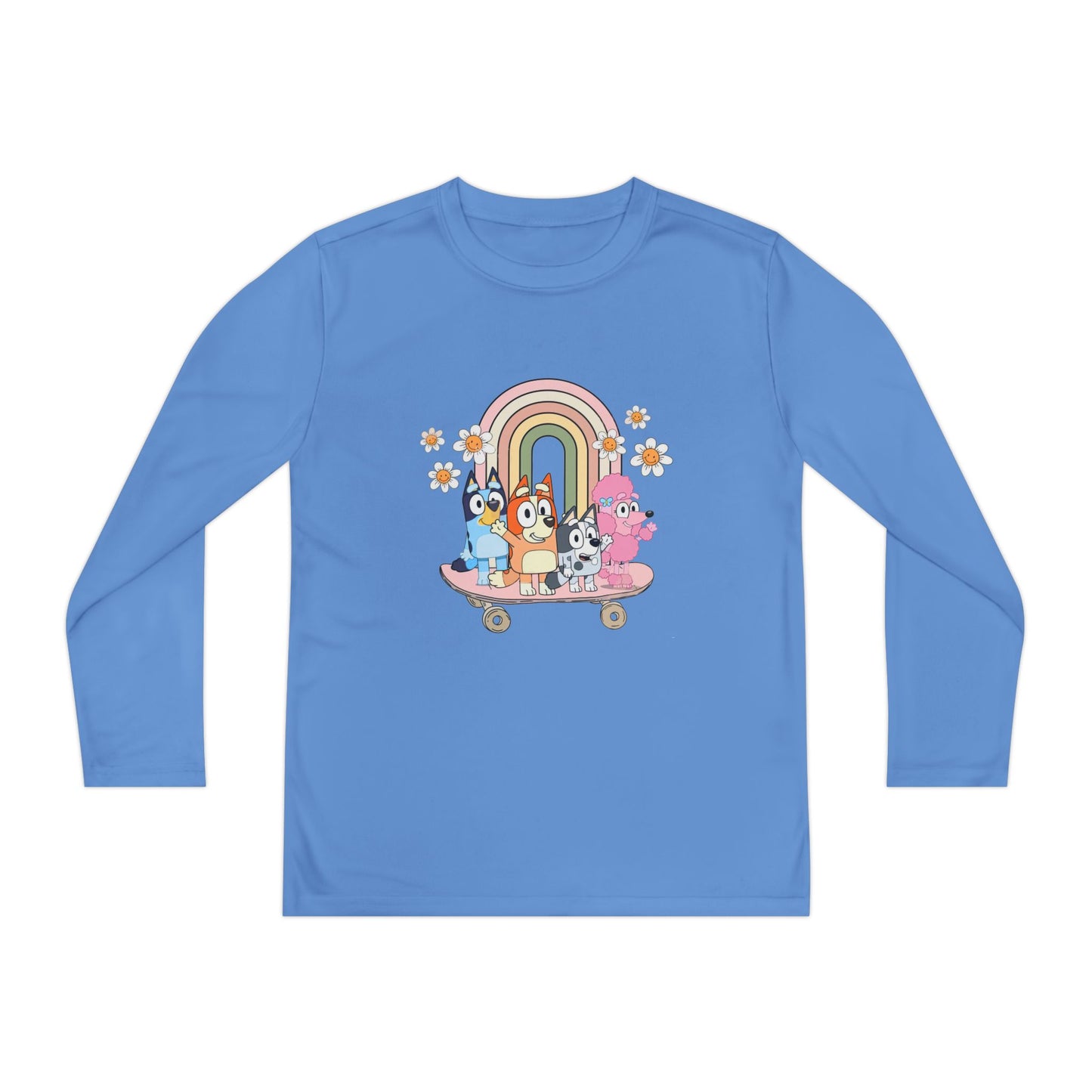 Friends on Skateboard Youth Long Sleeve Competitor Tee