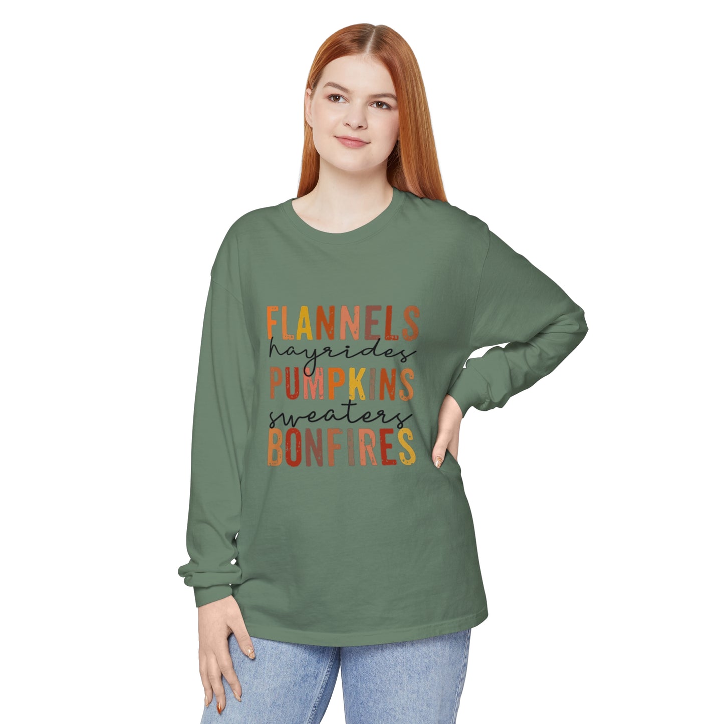 Flannels, Hayrides, Pumpkins, Sweaters,  Bonfires Long Sleeve T-Shirt