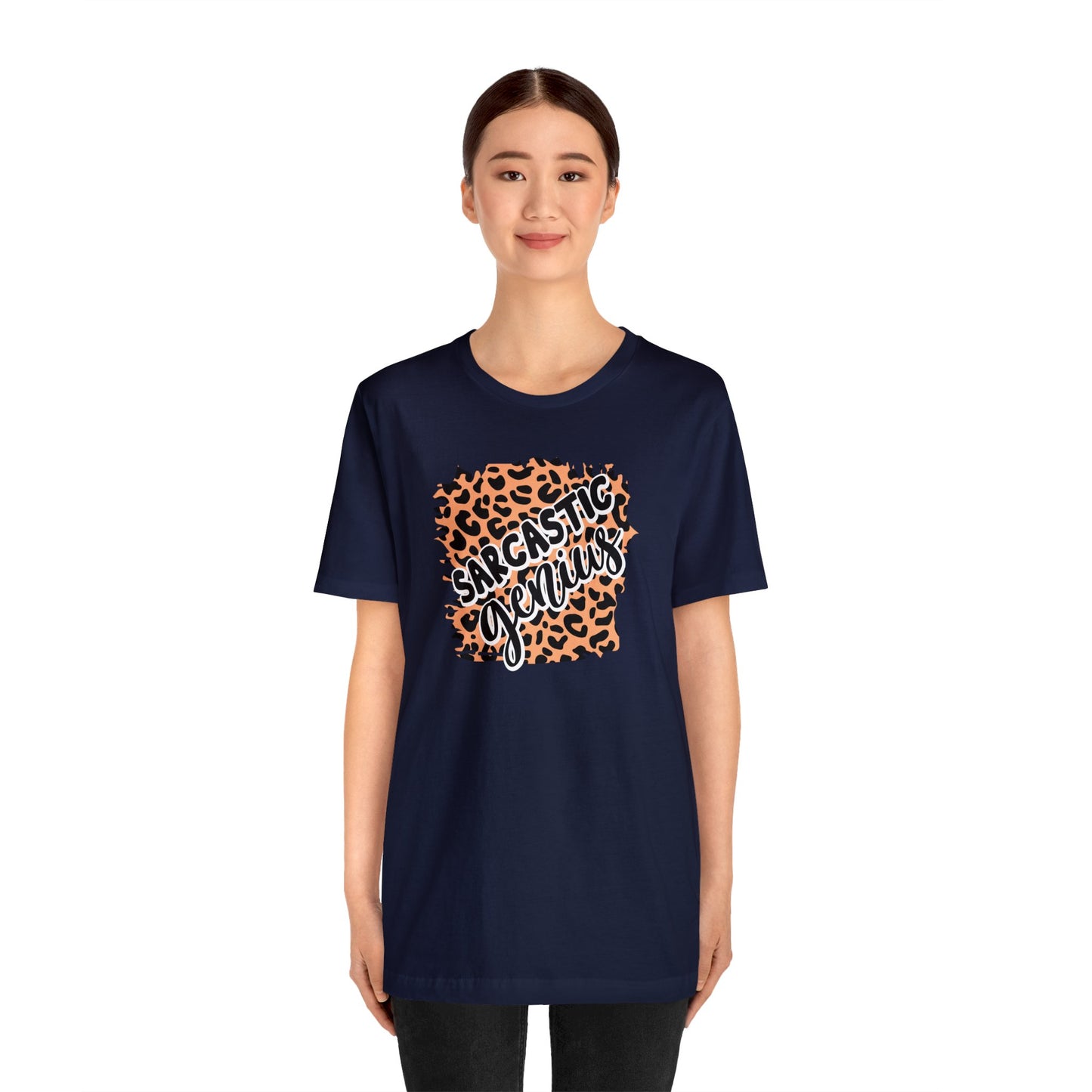 Sarcastic Genius leopard print short sleeve Tshirt
