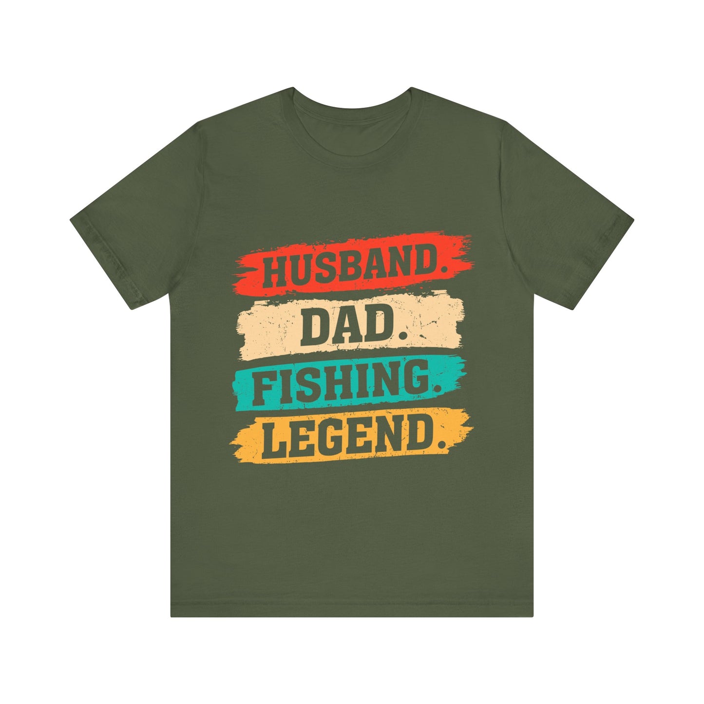 Husband Dad Fishing Legend Jersey Short Sleeve Tee