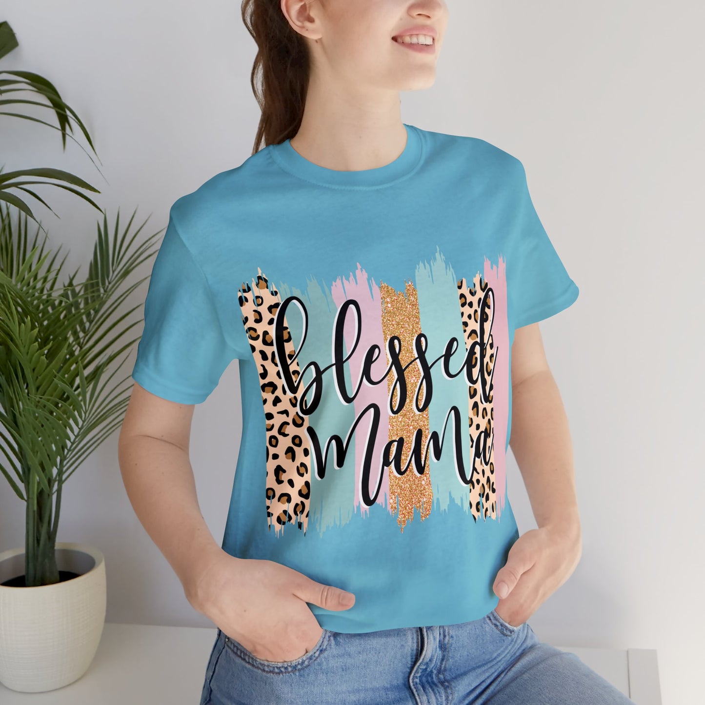 Blessed Mama Leopard short sleeve tshirt