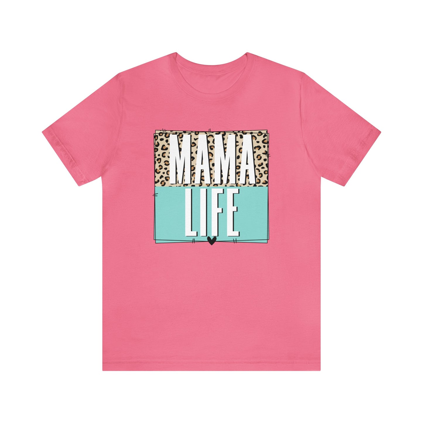 Mama life Leopard print short sleeve tshirt