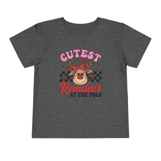 Coolest Reindeer at the Pole Toddler Short Sleeve Tee